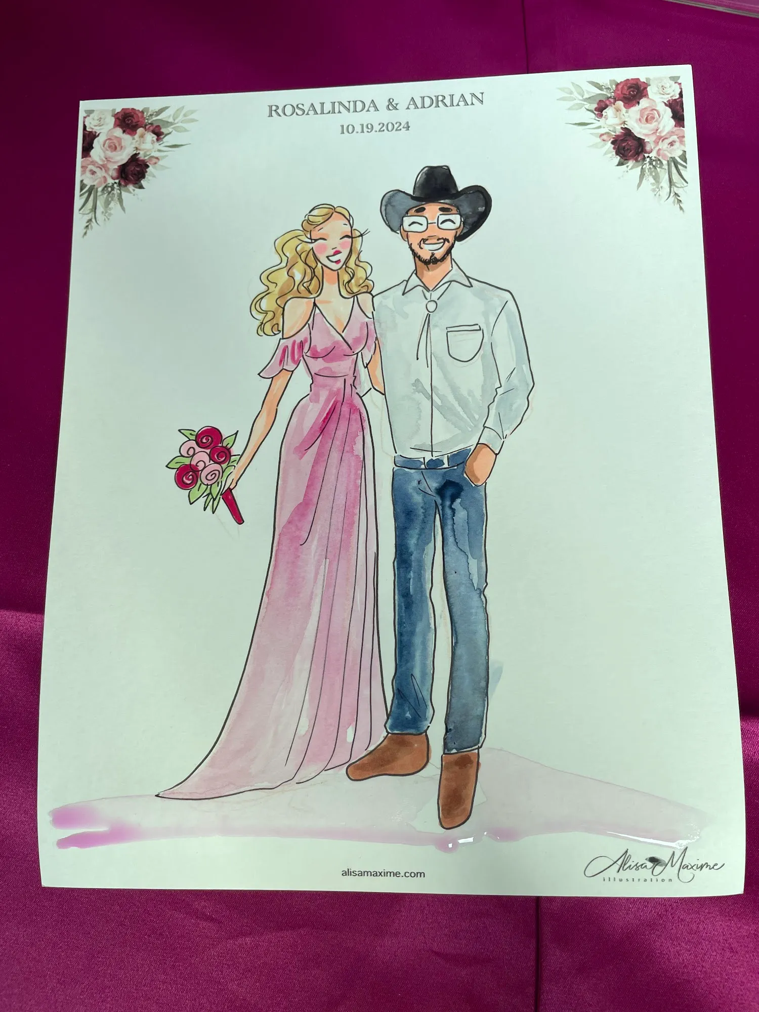 Live fashion sketch 7 from Wedding Celebration at Jardín Corinthian, Mission, TX