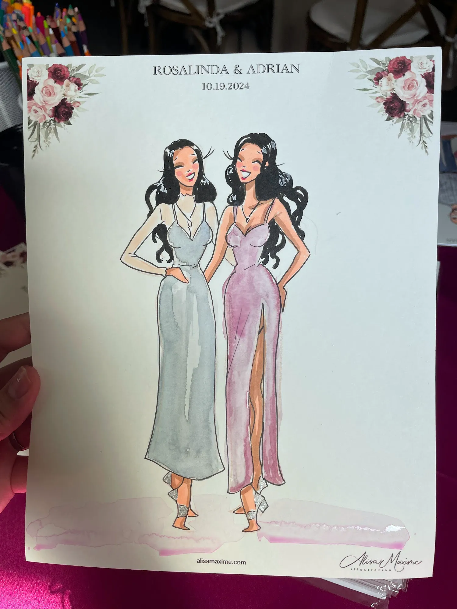 Live fashion sketch 15 from Wedding Celebration at Jardín Corinthian, Mission, TX