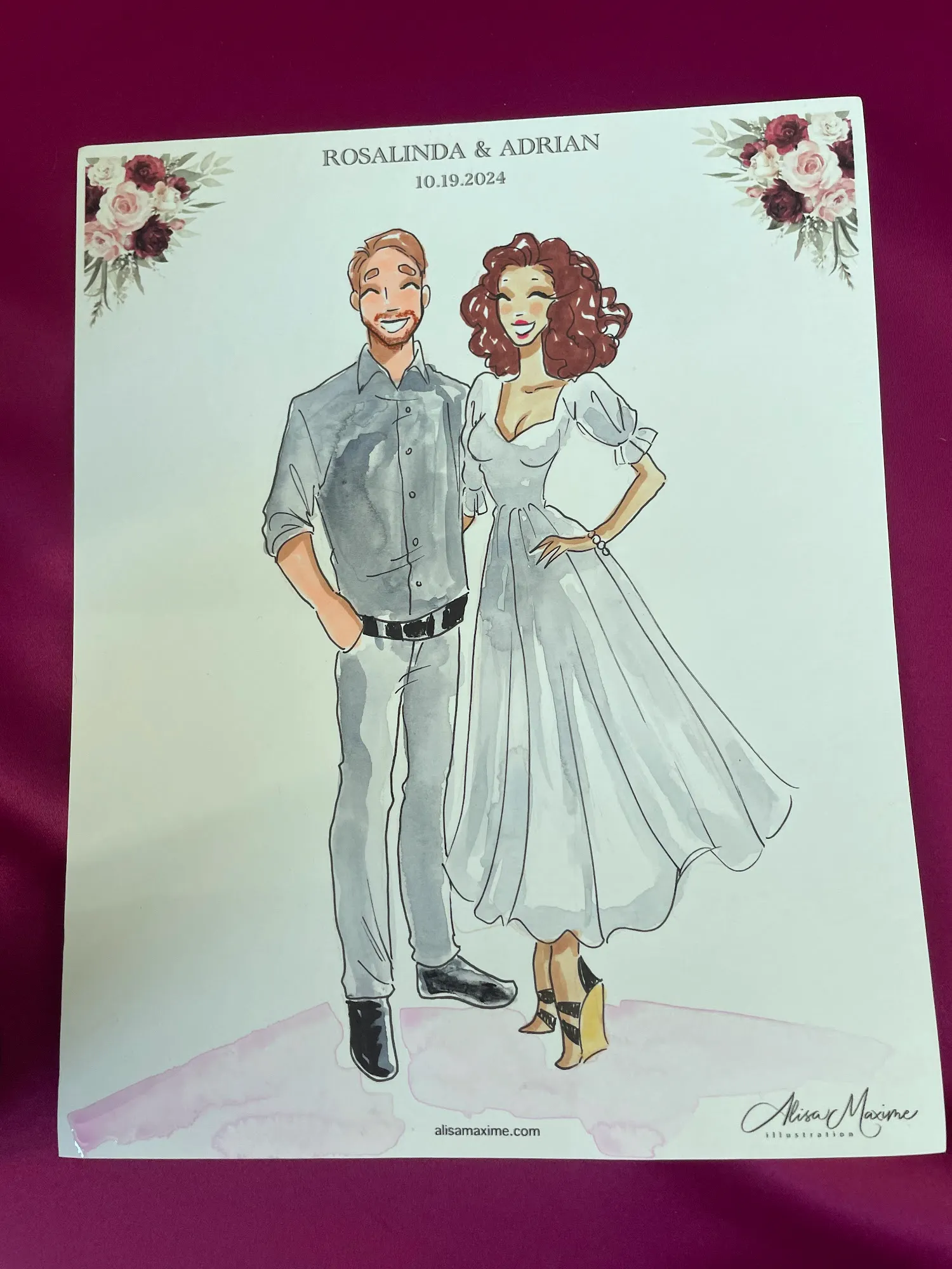 Live fashion sketch 2 from Wedding Celebration at Jardín Corinthian, Mission, TX