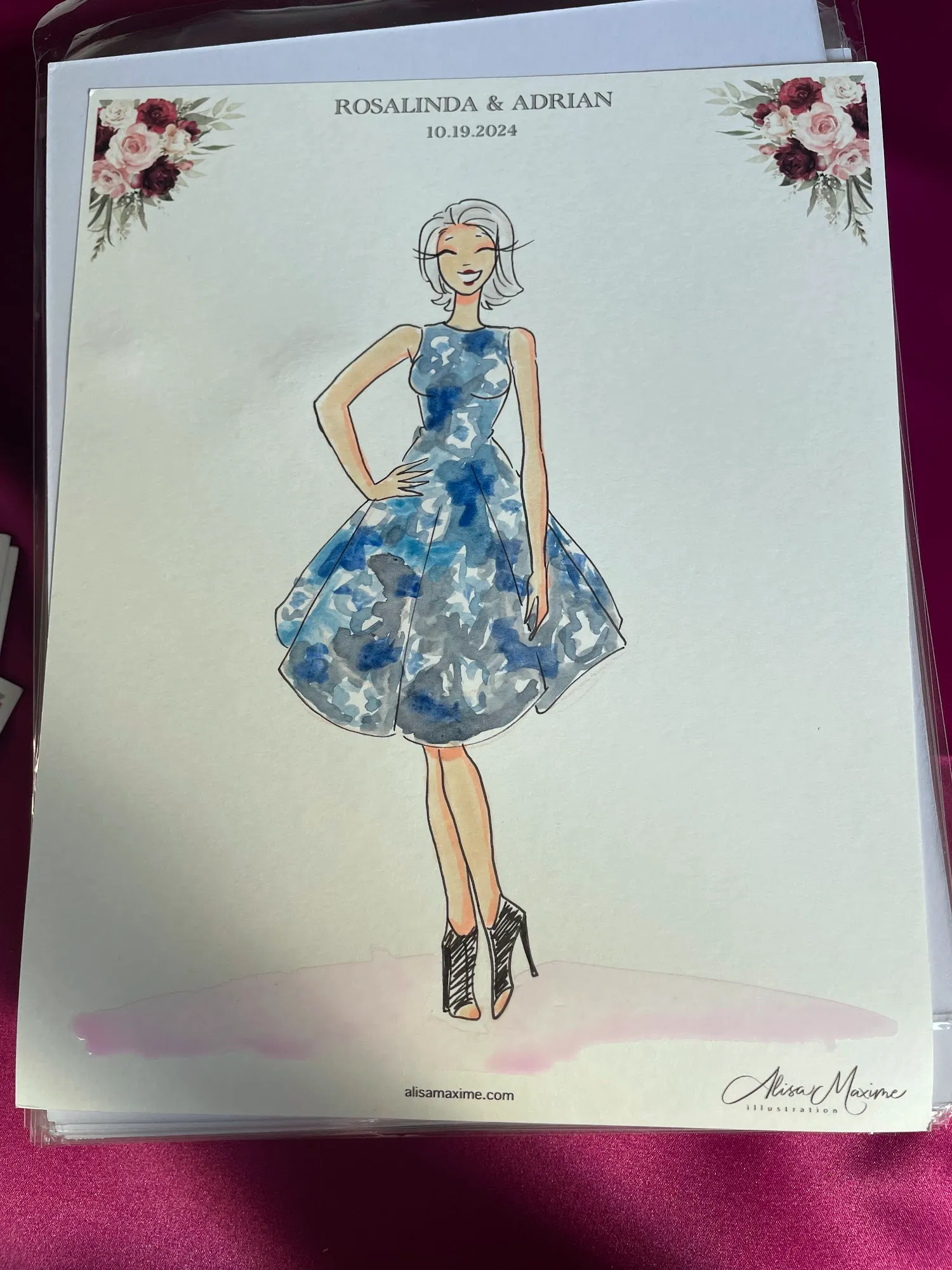 Live fashion sketch 16 from Wedding Celebration at Jardín Corinthian, Mission, TX