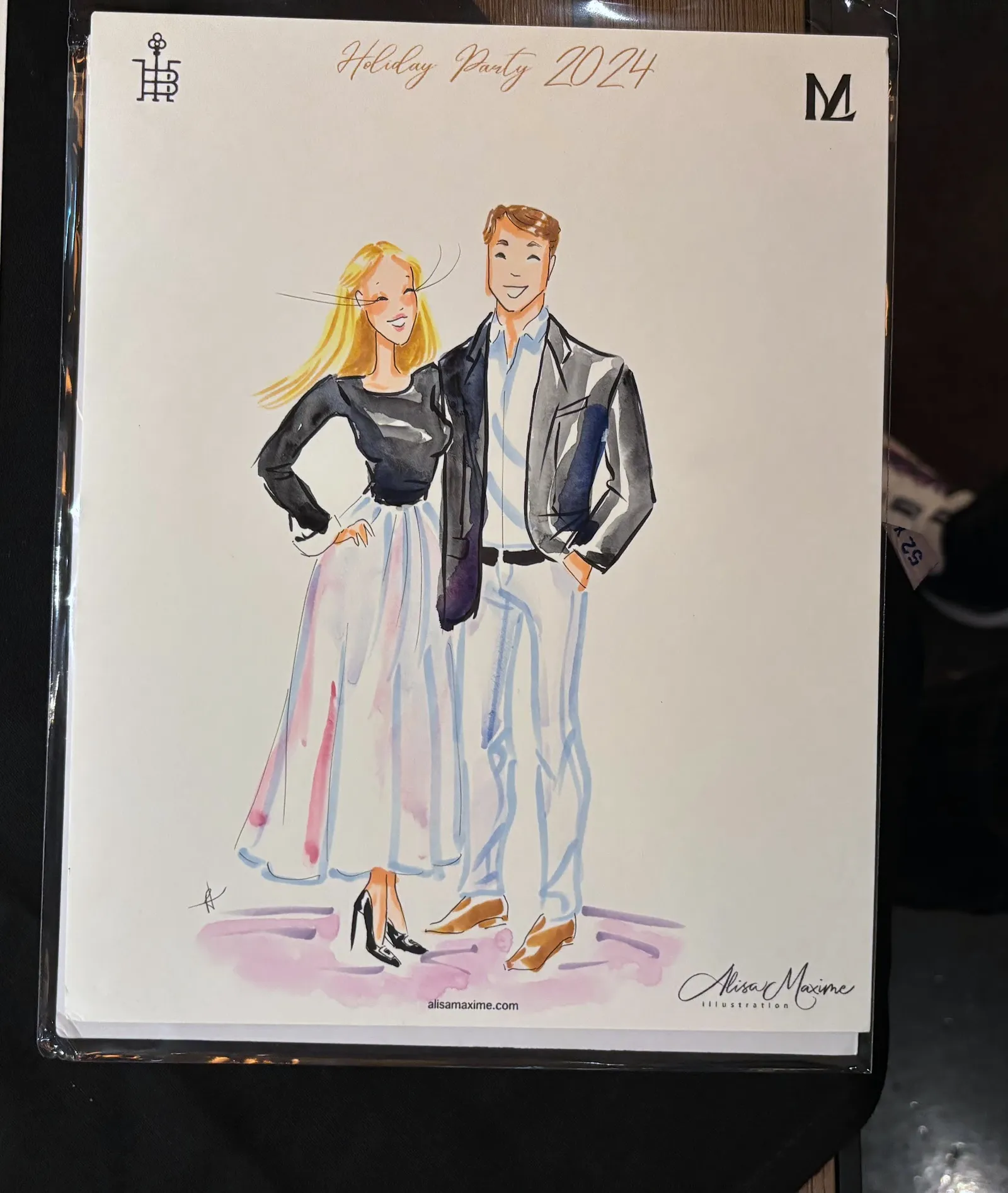 Live sketch from Holiday Party at CRÚ Food & Wine Bar, Fort Worth