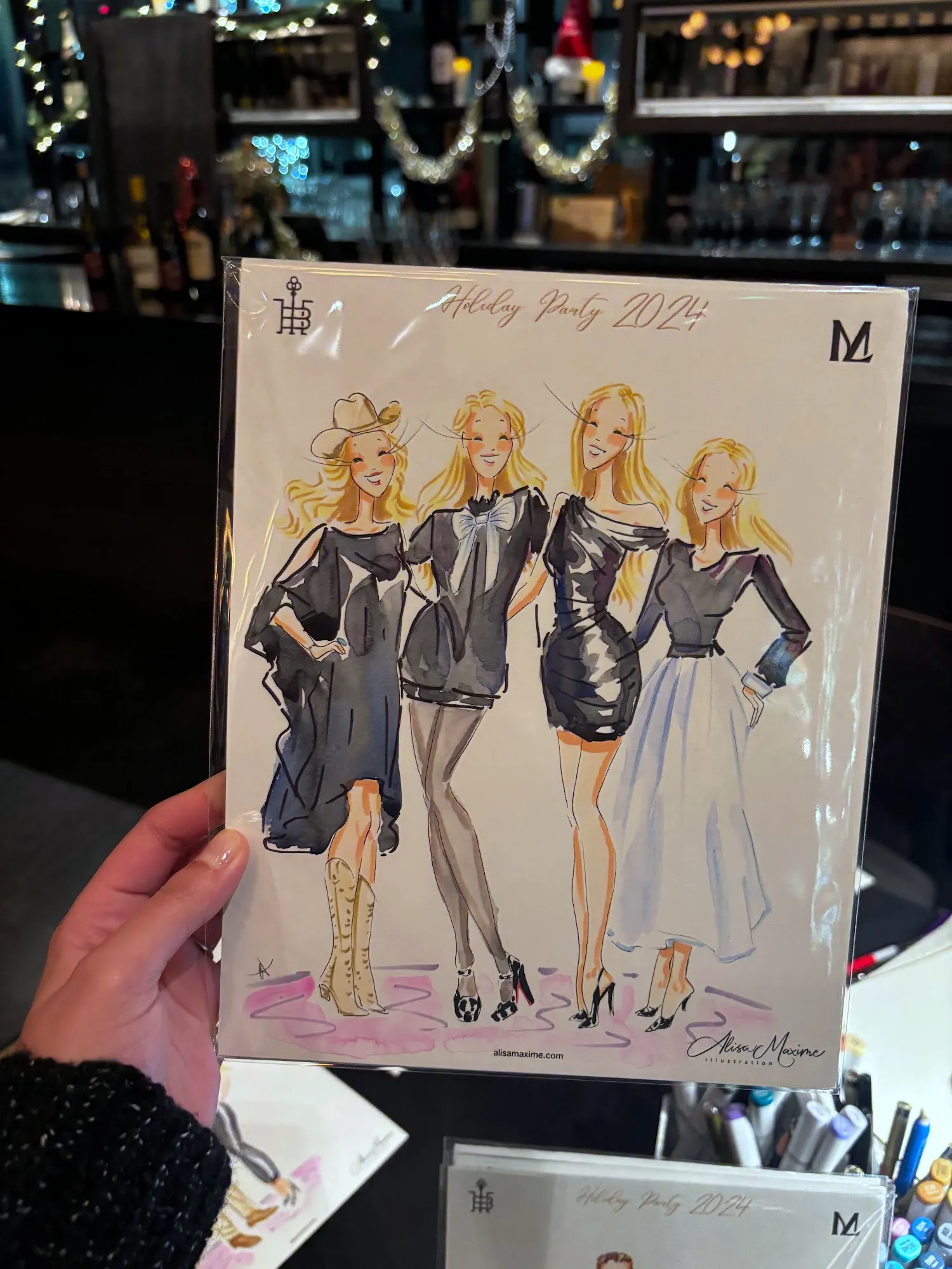 Live fashion sketch 4 from Holiday Party at CRÚ Food & Wine Bar, Fort Worth