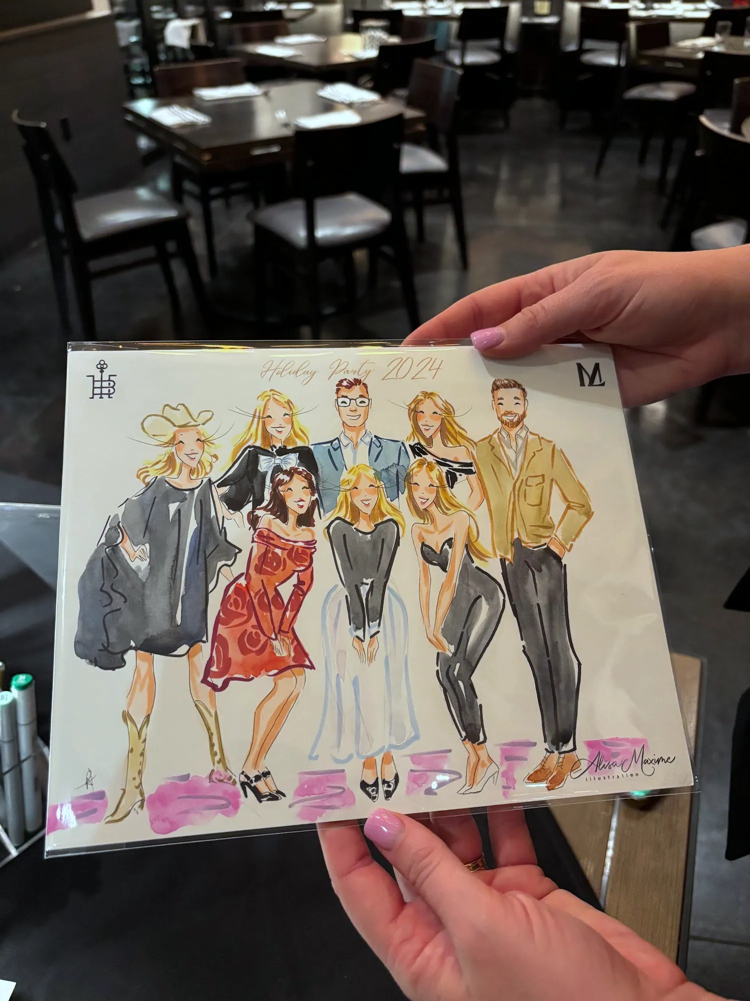 Live fashion sketch 9 from Holiday Party at CRÚ Food & Wine Bar, Fort Worth