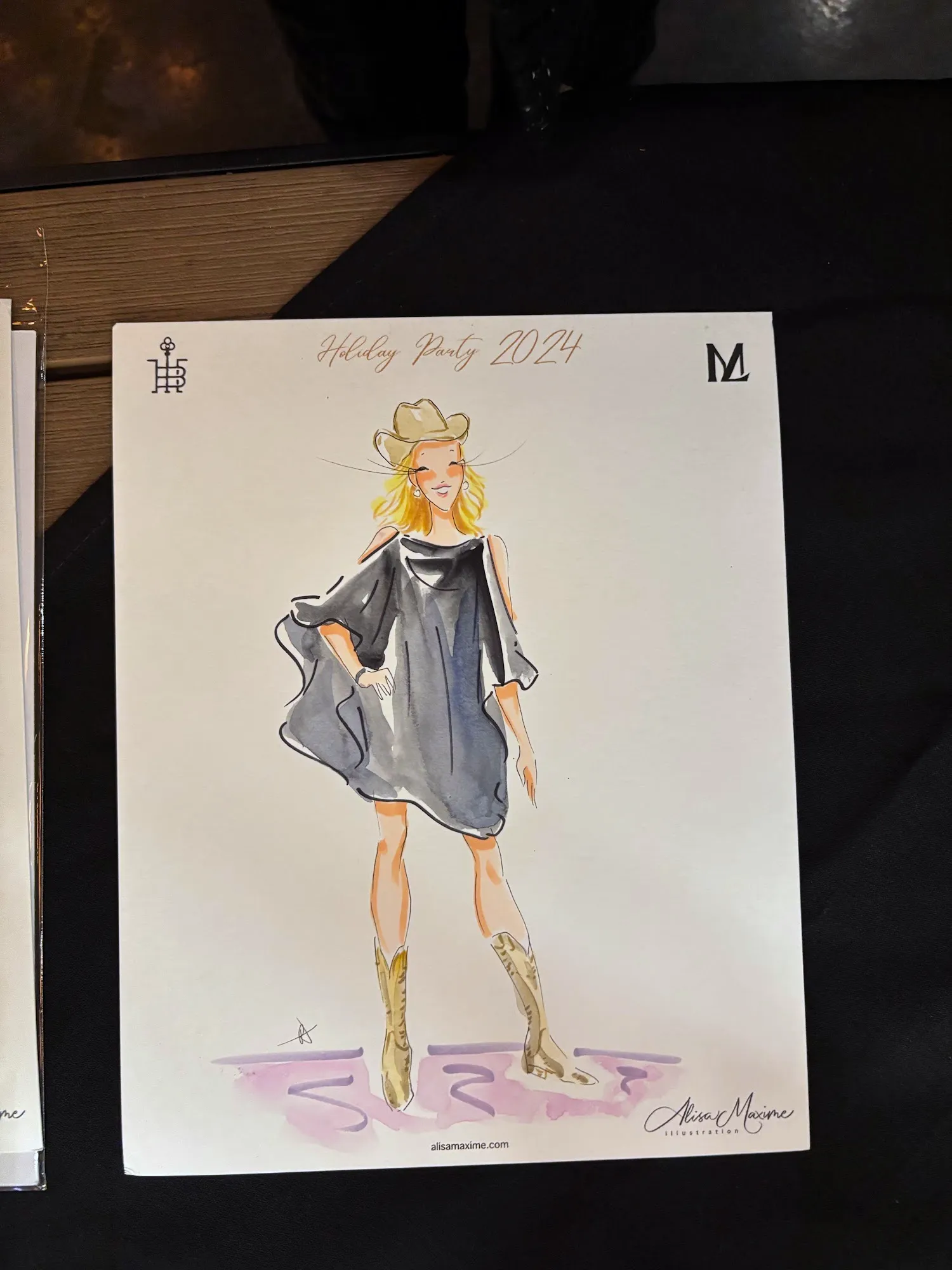 Live fashion sketch 8 from Holiday Party at CRÚ Food & Wine Bar, Fort Worth