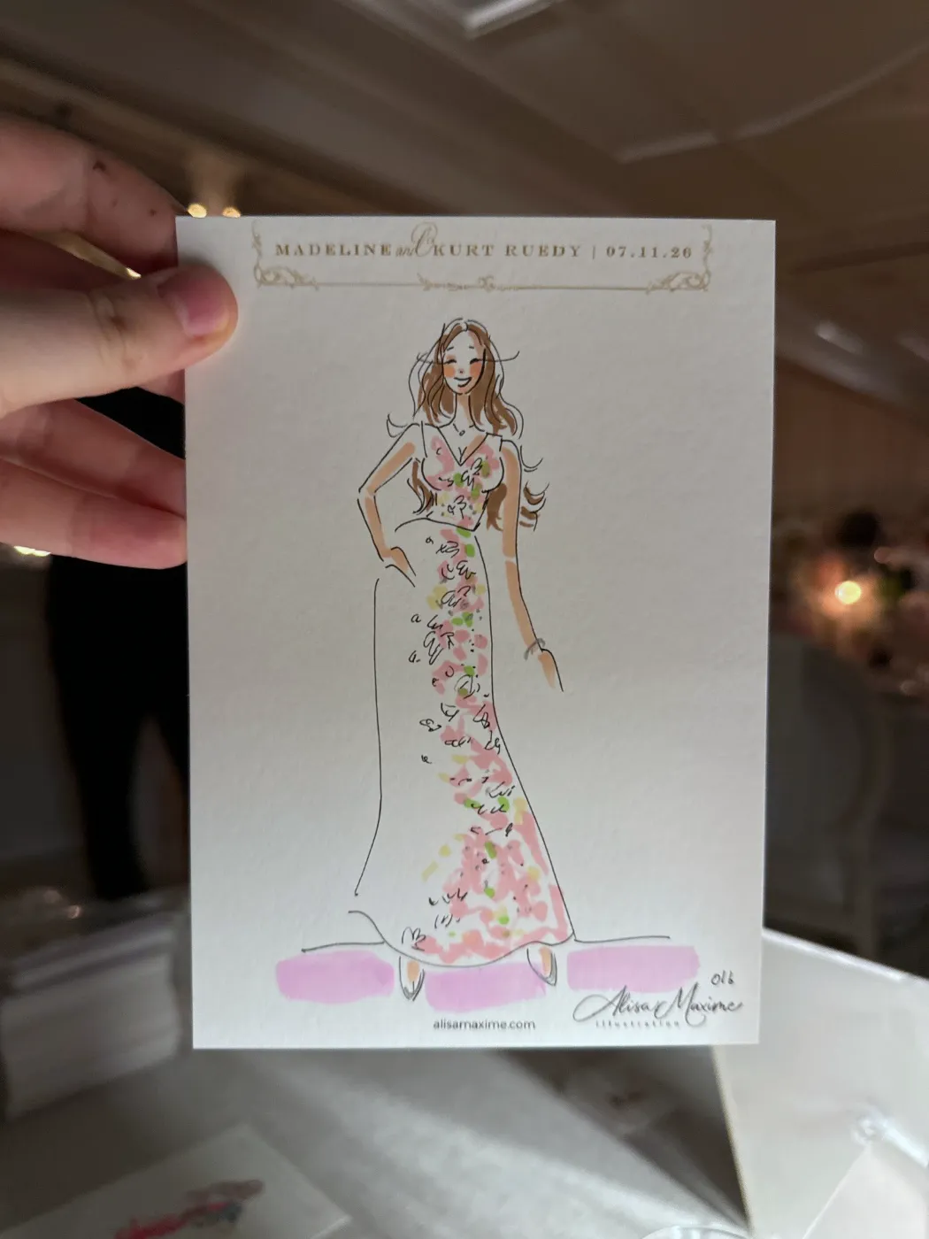 Live fashion sketch 15 from Wedding at Rosewood Miramar Beach, Montecito