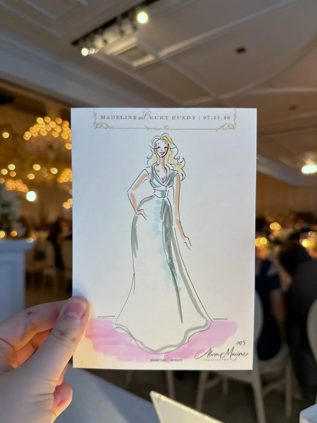 Live fashion sketch 4 from Wedding at Rosewood Miramar Beach, Montecito