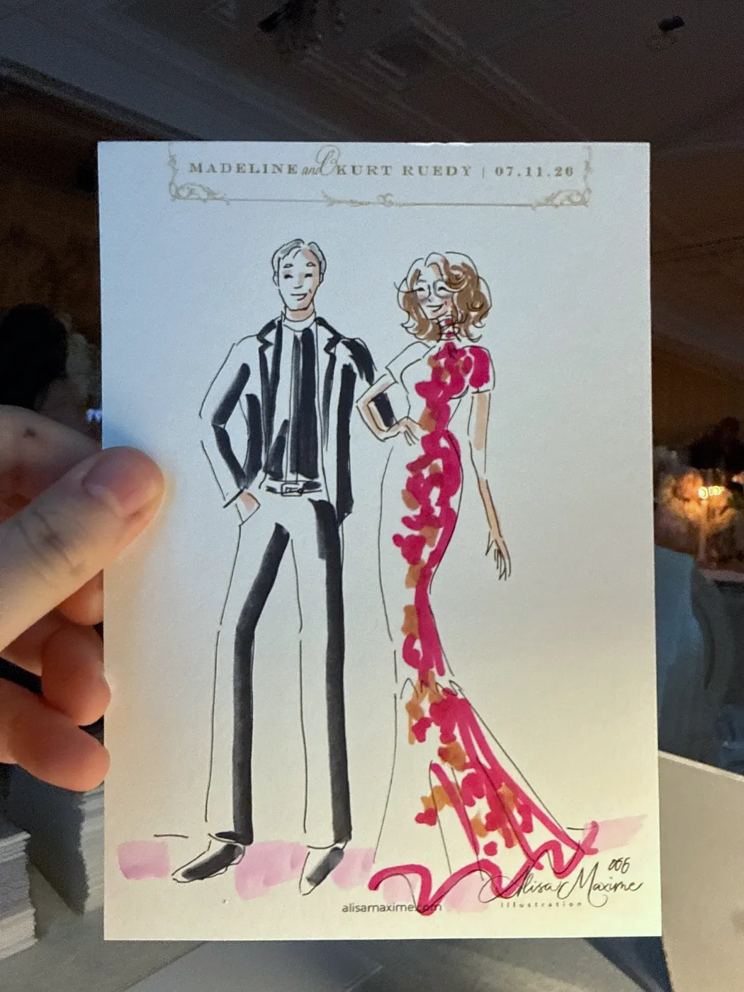 Live fashion sketch 5 from Wedding at Rosewood Miramar Beach, Montecito