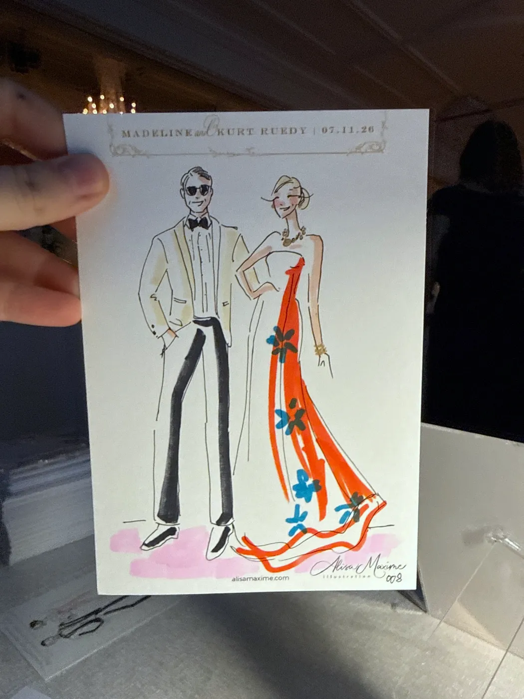 Live fashion sketch 7 from Wedding at Rosewood Miramar Beach, Montecito
