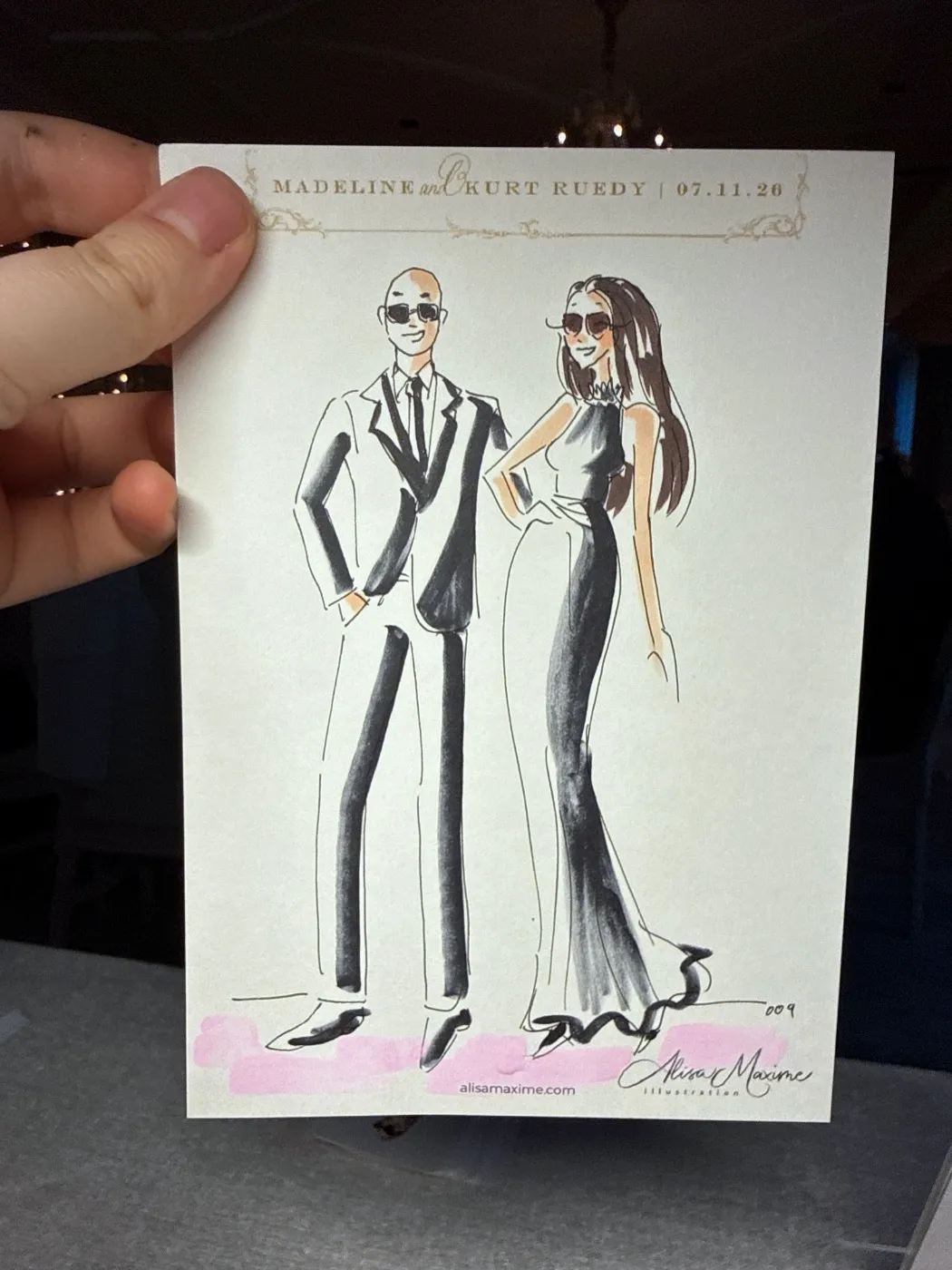 Live fashion sketch 8 from Wedding at Rosewood Miramar Beach, Montecito