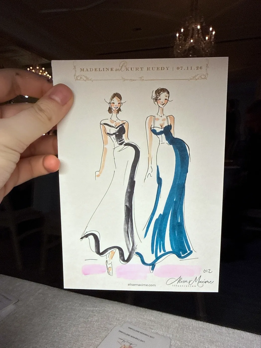 Live fashion sketch 11 from Wedding at Rosewood Miramar Beach, Montecito