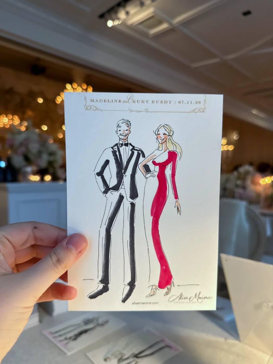 Live fashion sketch 3 from Wedding at Rosewood Miramar Beach, Montecito