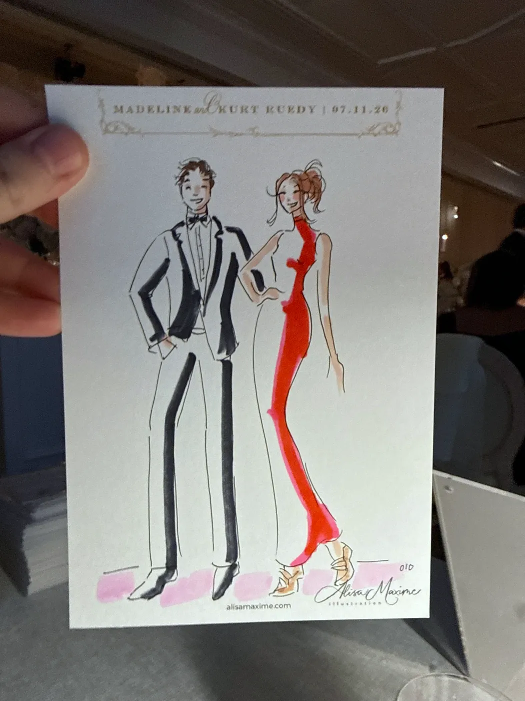 Live fashion sketch 9 from Wedding at Rosewood Miramar Beach, Montecito