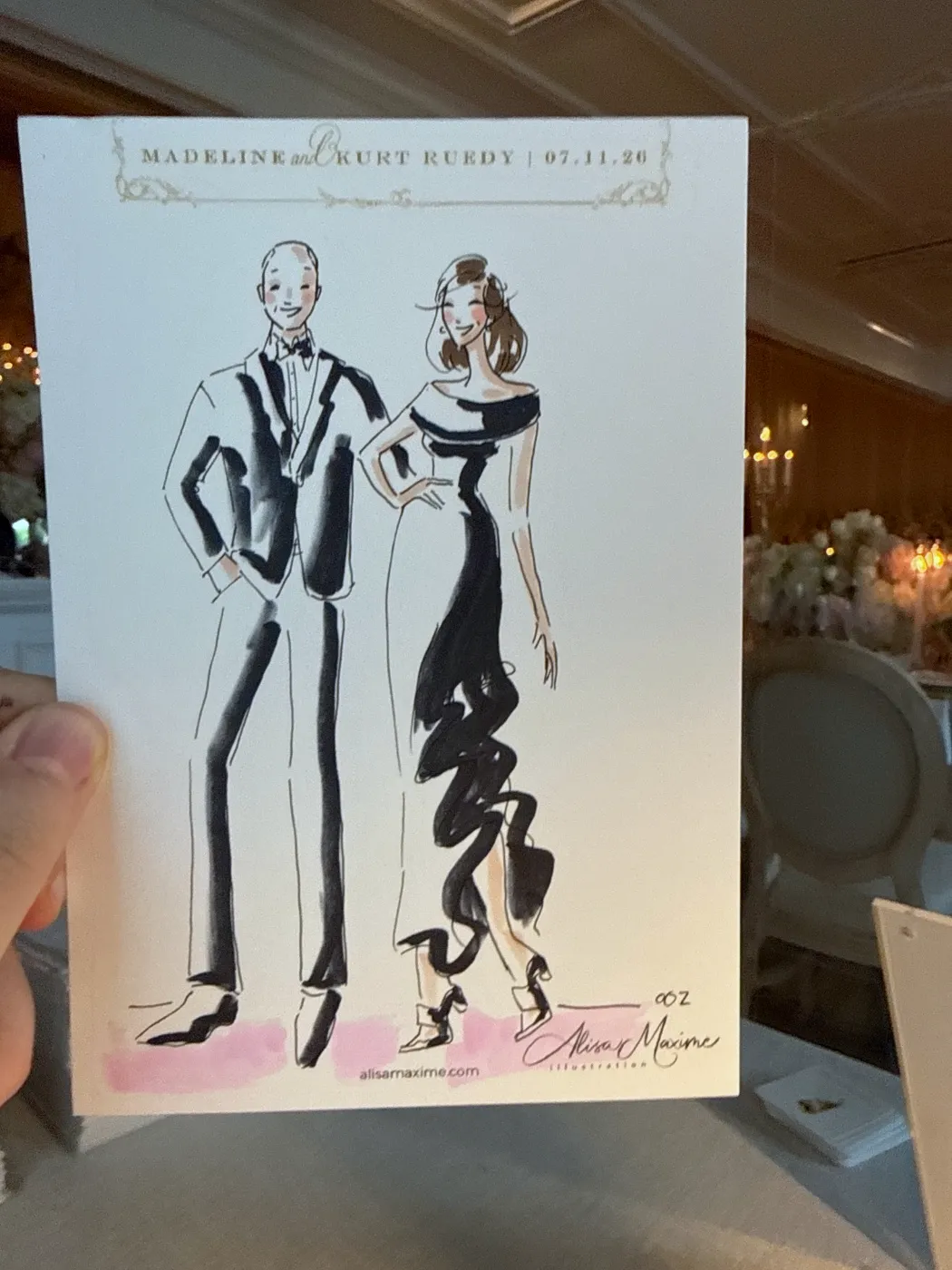 Live sketch from Wedding at Rosewood Miramar Beach, Montecito