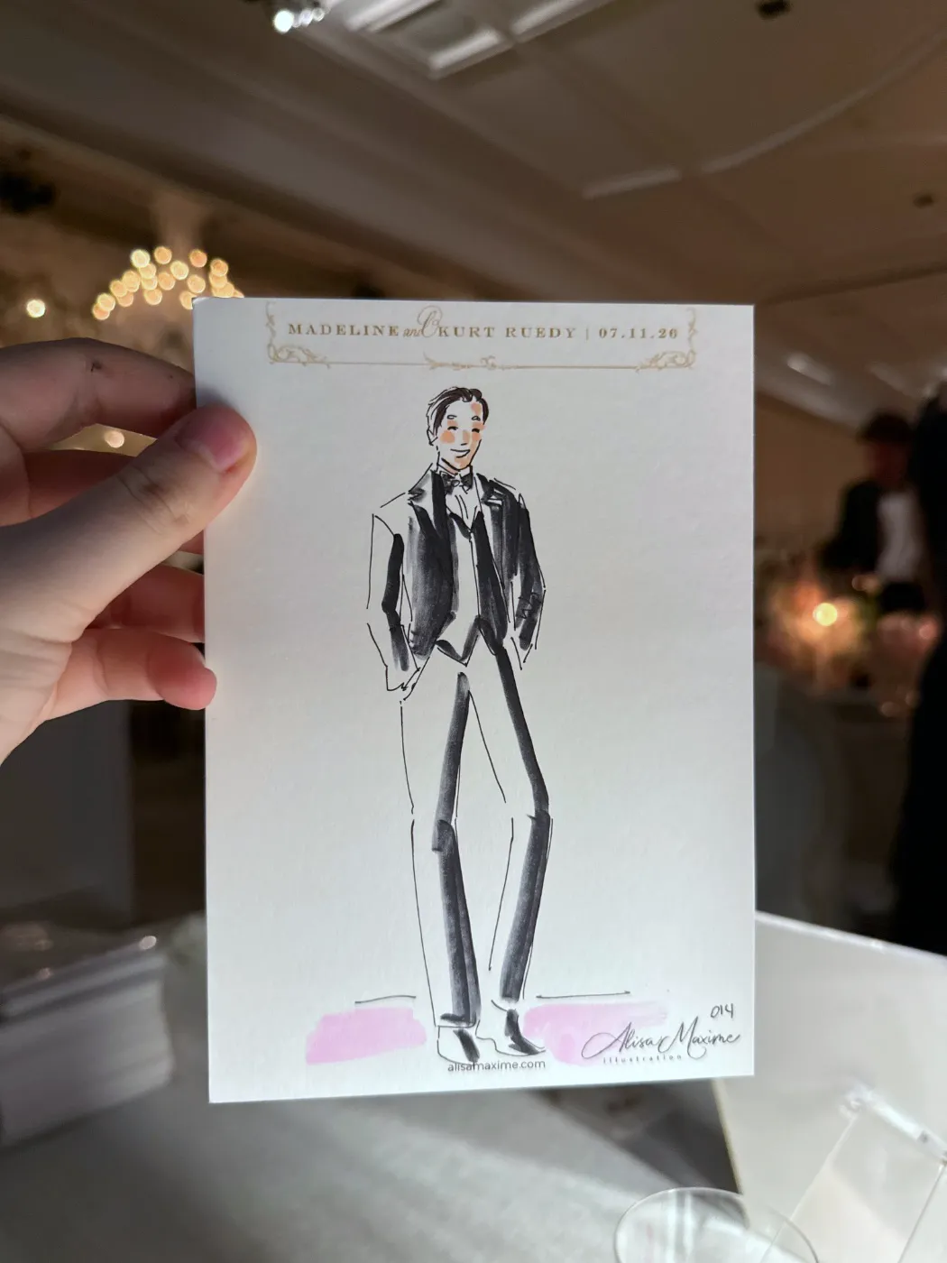 Live fashion sketch 13 from Wedding at Rosewood Miramar Beach, Montecito
