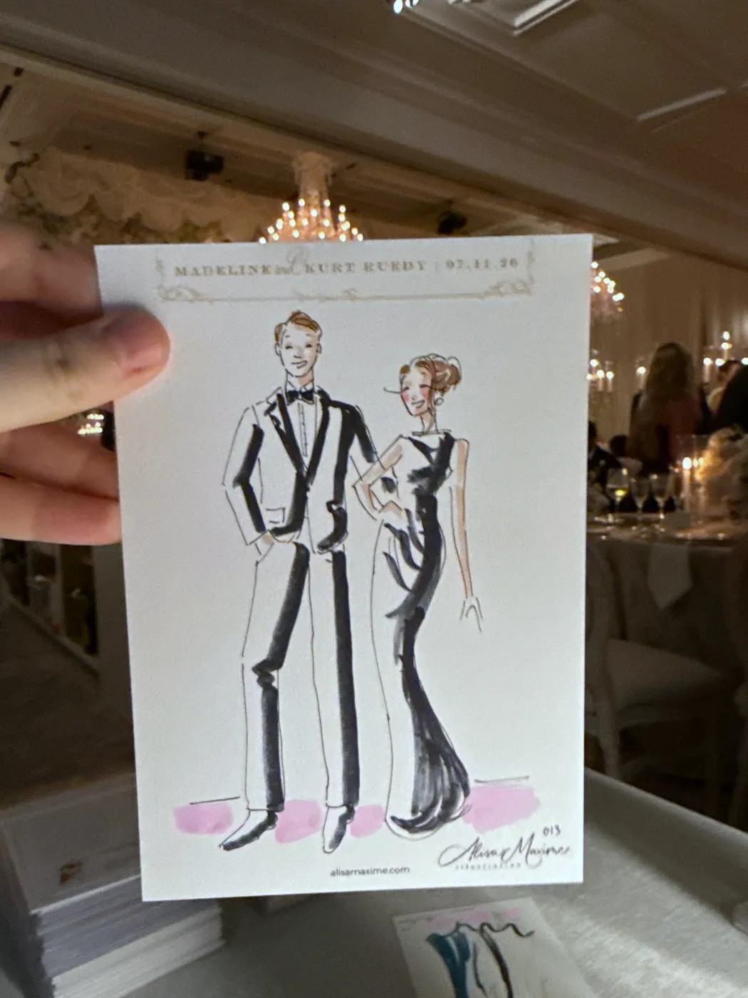 Live fashion sketch 12 from Wedding at Rosewood Miramar Beach, Montecito