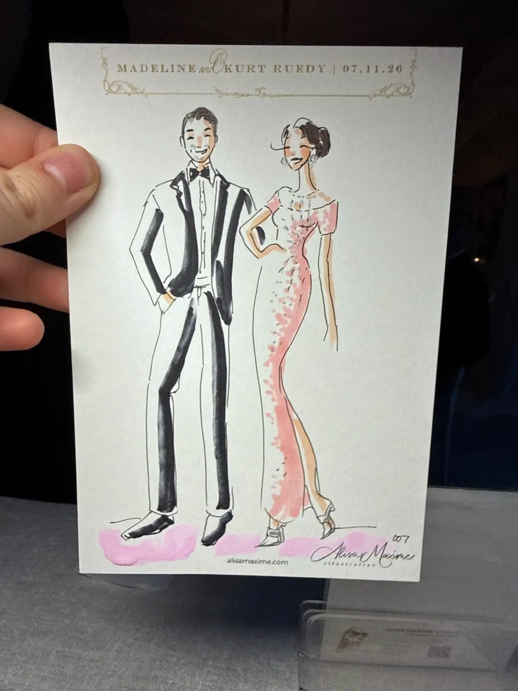 Live fashion sketch 6 from Wedding at Rosewood Miramar Beach, Montecito