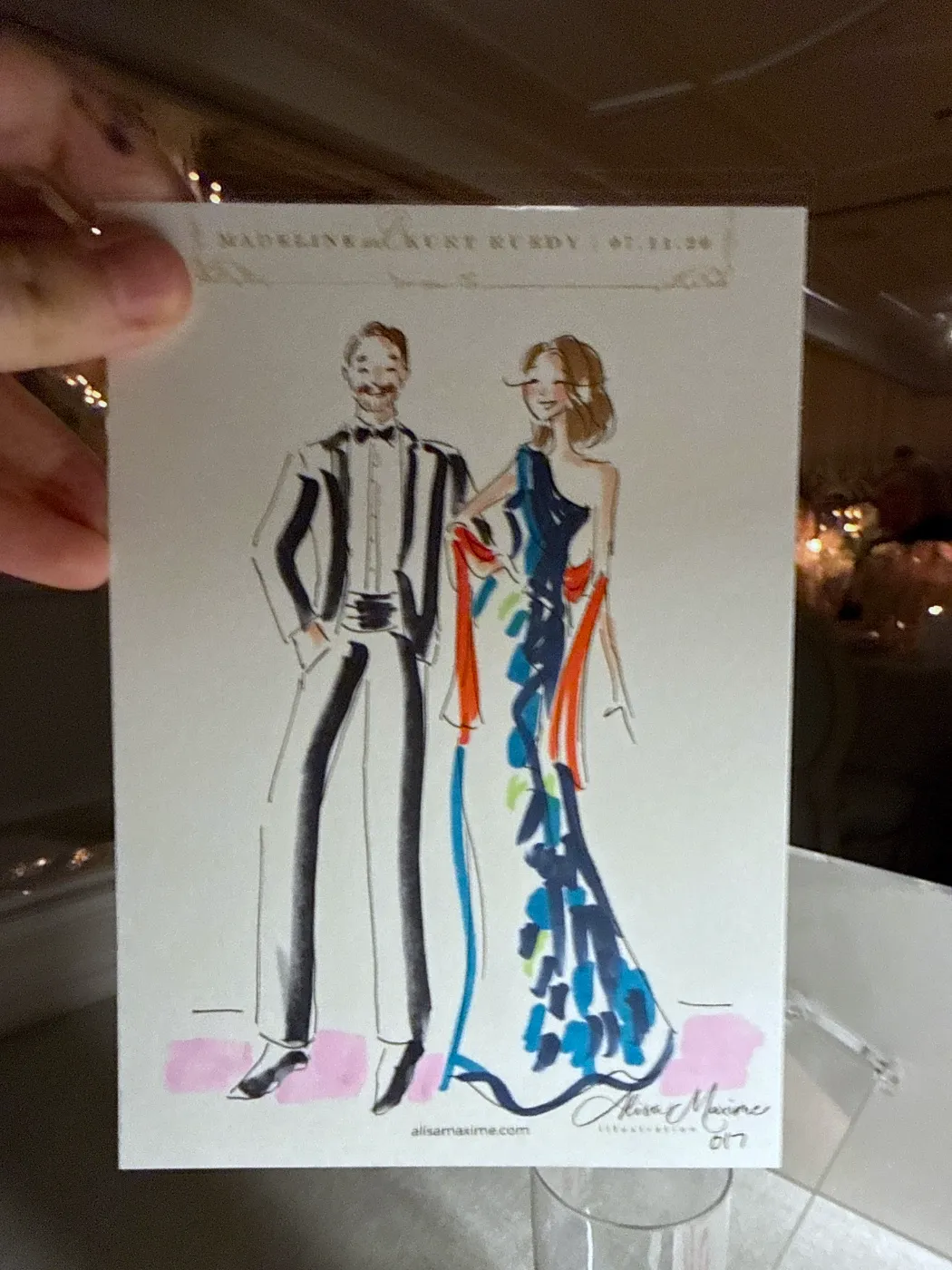 Live fashion sketch 16 from Wedding at Rosewood Miramar Beach, Montecito