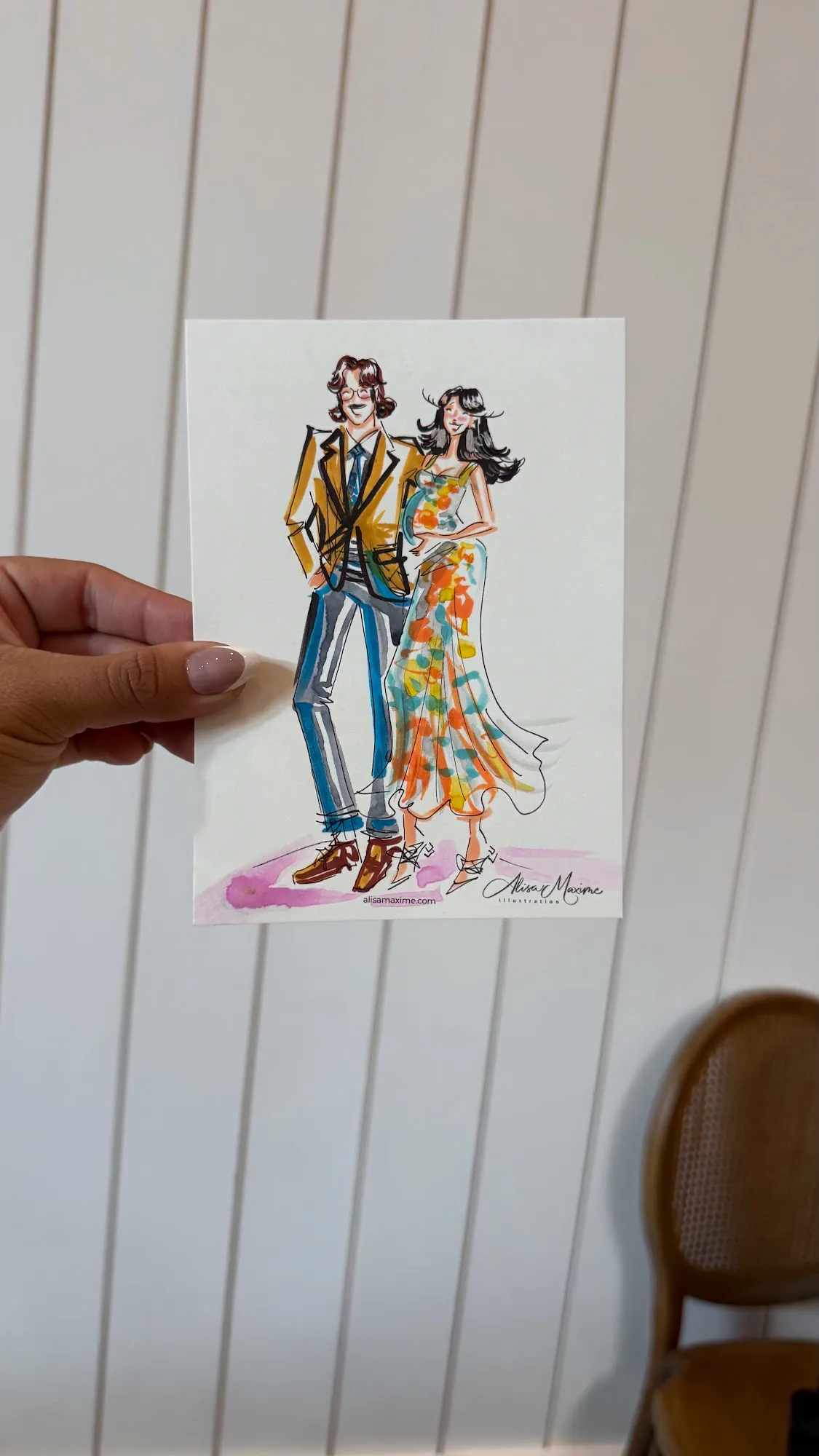 Live fashion sketch 13 from Wedding at The Blue Magnolia, Magnolia, Texas