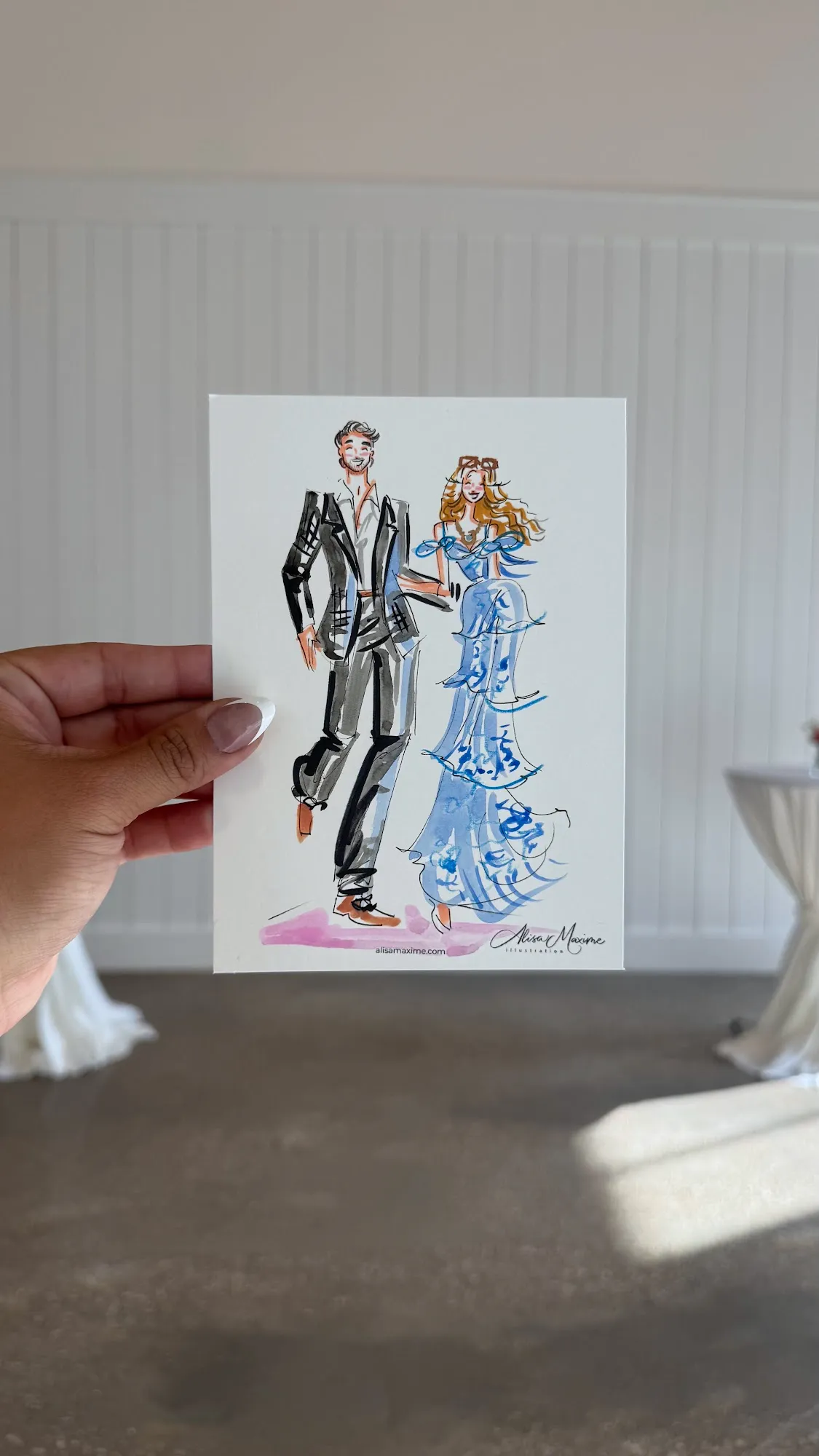 Live fashion sketch 4 from Wedding at The Blue Magnolia, Magnolia, Texas