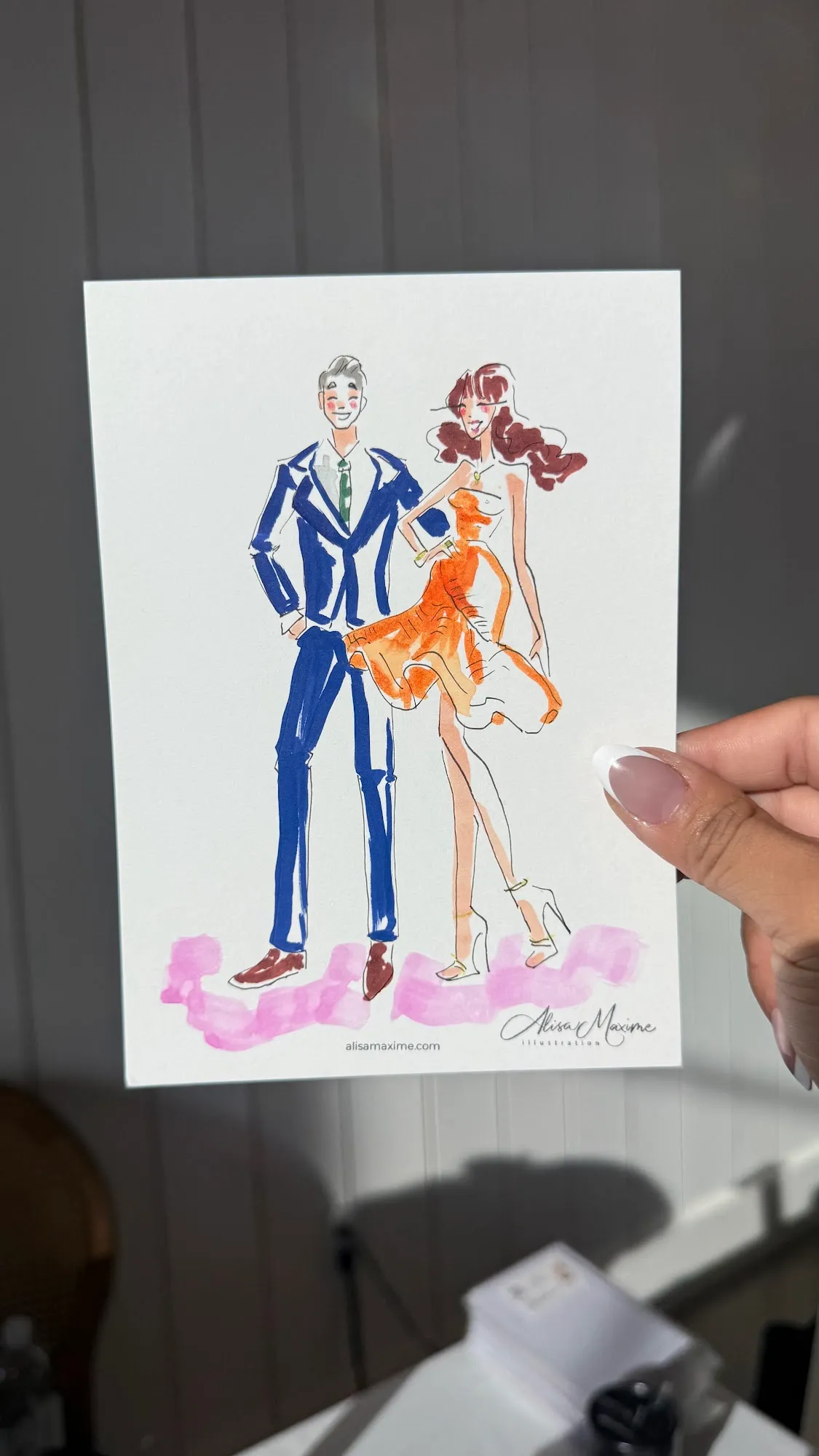 Live fashion sketch 8 from Wedding at The Blue Magnolia, Magnolia, Texas