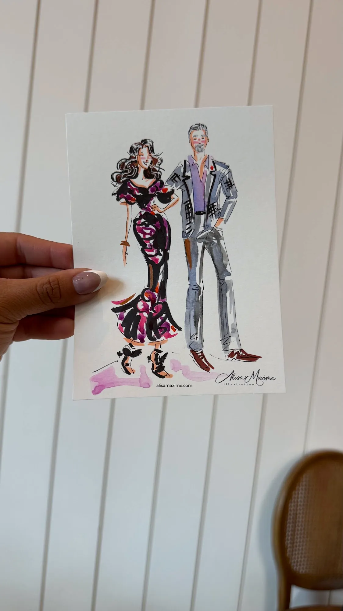 Live sketch from Wedding at The Blue Magnolia, Magnolia, Texas