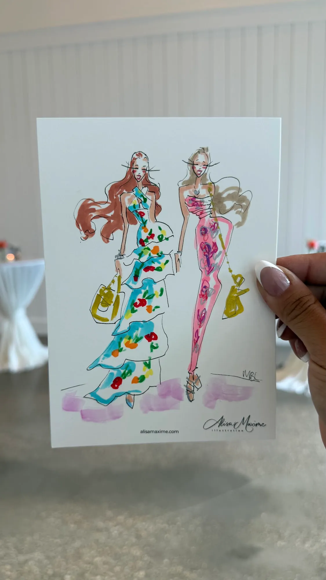 Live fashion sketch 7 from Wedding at The Blue Magnolia, Magnolia, Texas