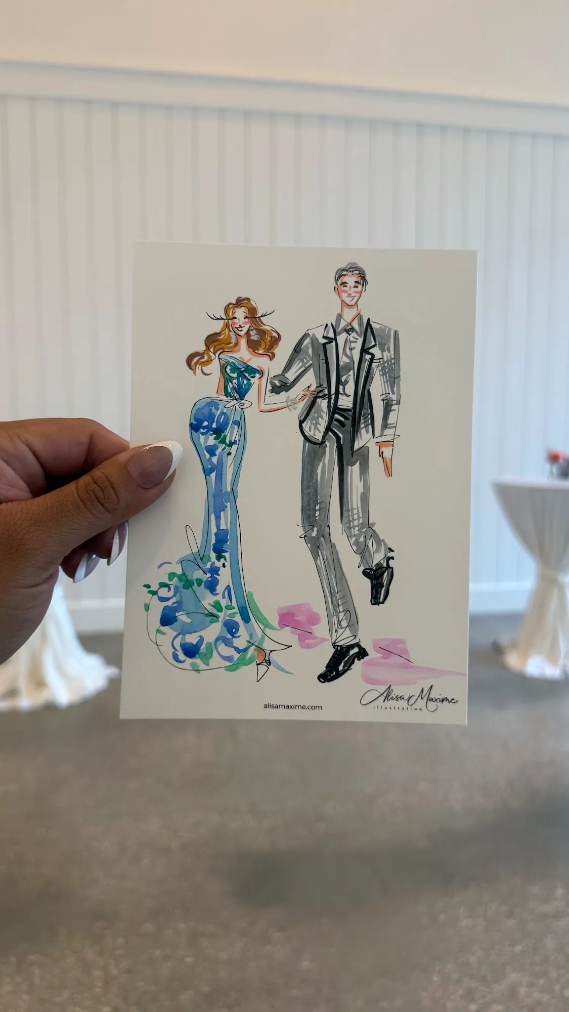 Live fashion sketch 16 from Wedding at The Blue Magnolia, Magnolia, Texas