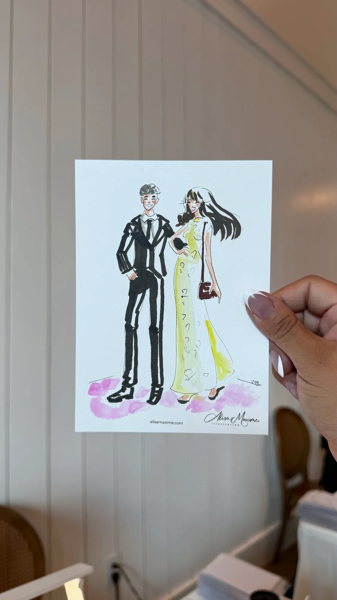 Live fashion sketch 11 from Wedding at The Blue Magnolia, Magnolia, Texas