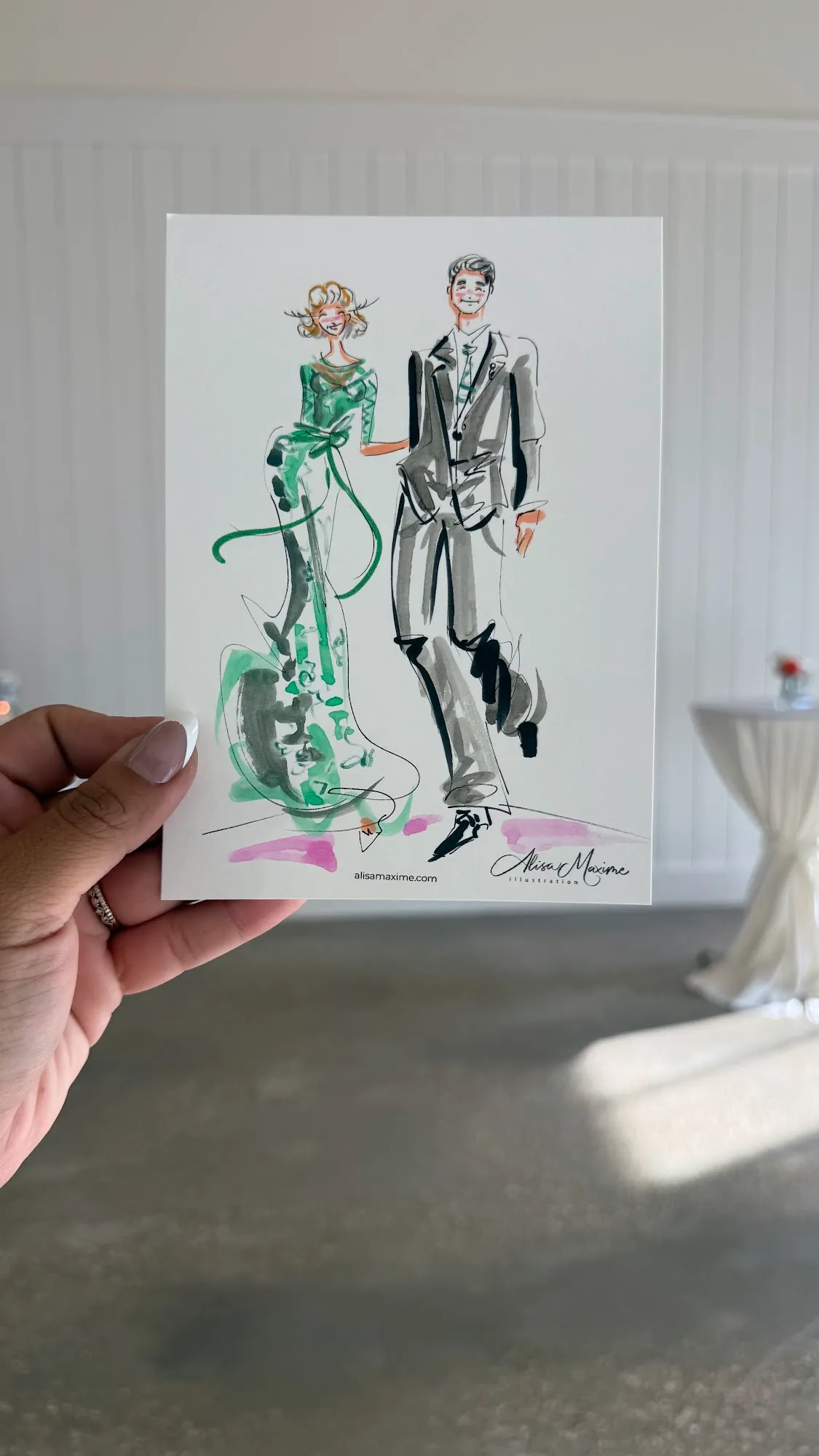 Live fashion sketch 2 from Wedding at The Blue Magnolia, Magnolia, Texas