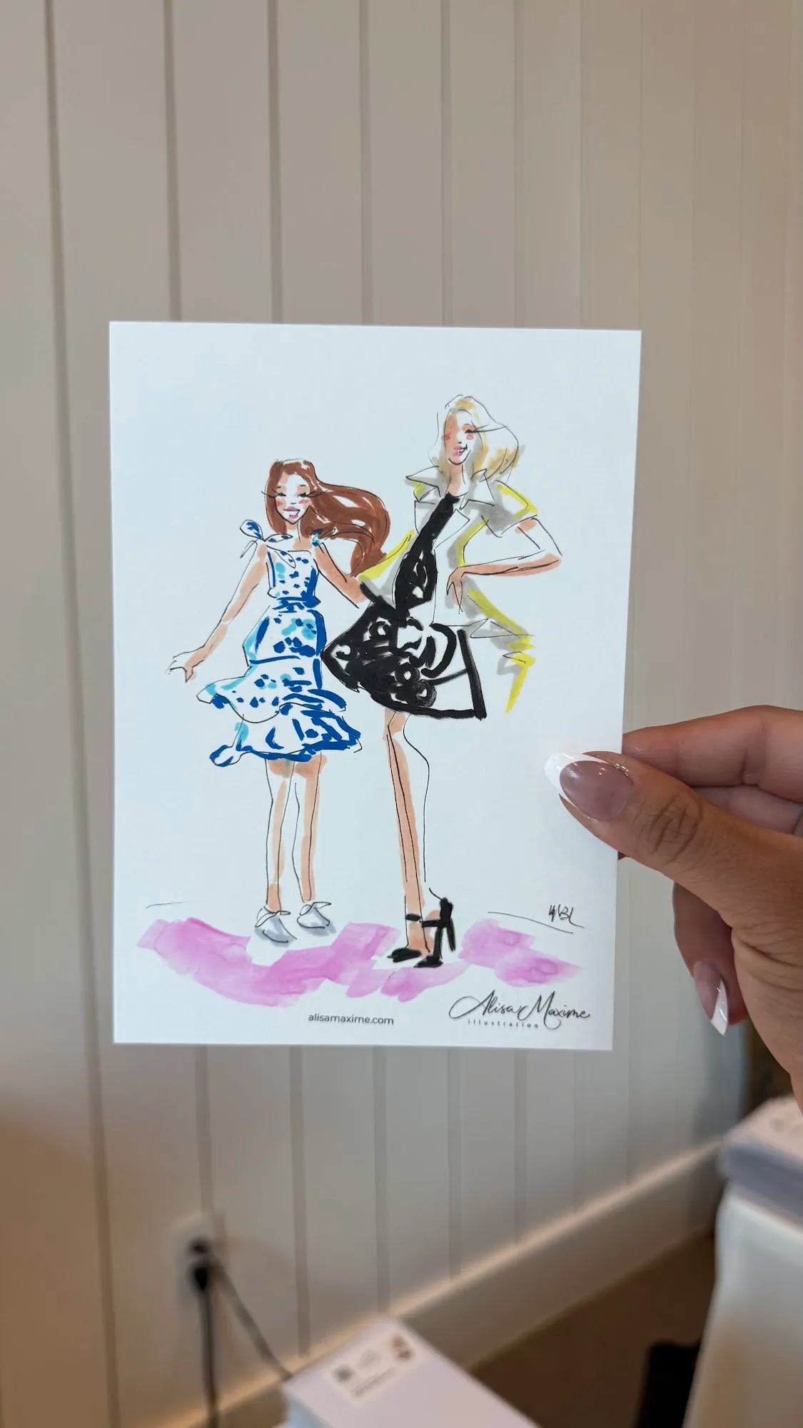 Live fashion sketch 14 from Wedding at The Blue Magnolia, Magnolia, Texas