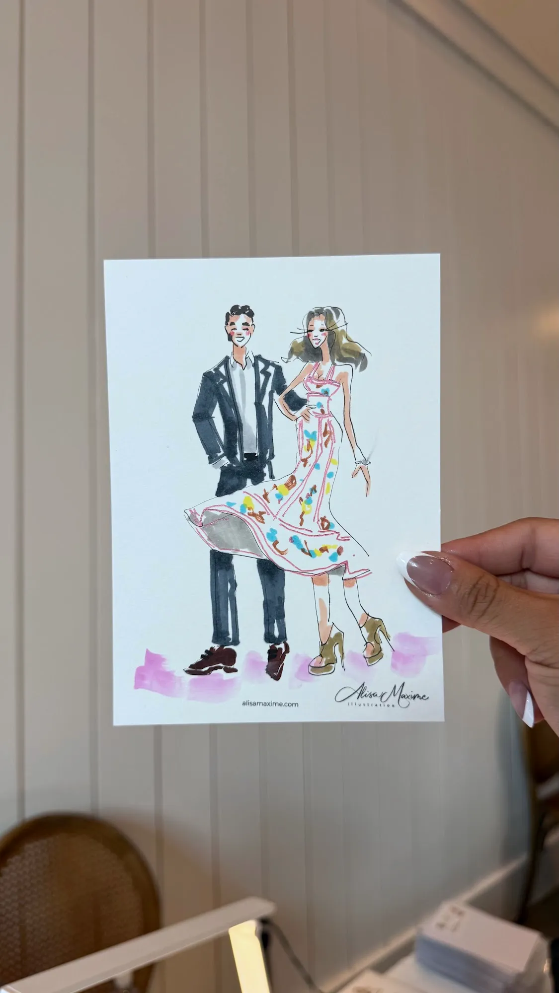 Live fashion sketch 15 from Wedding at The Blue Magnolia, Magnolia, Texas