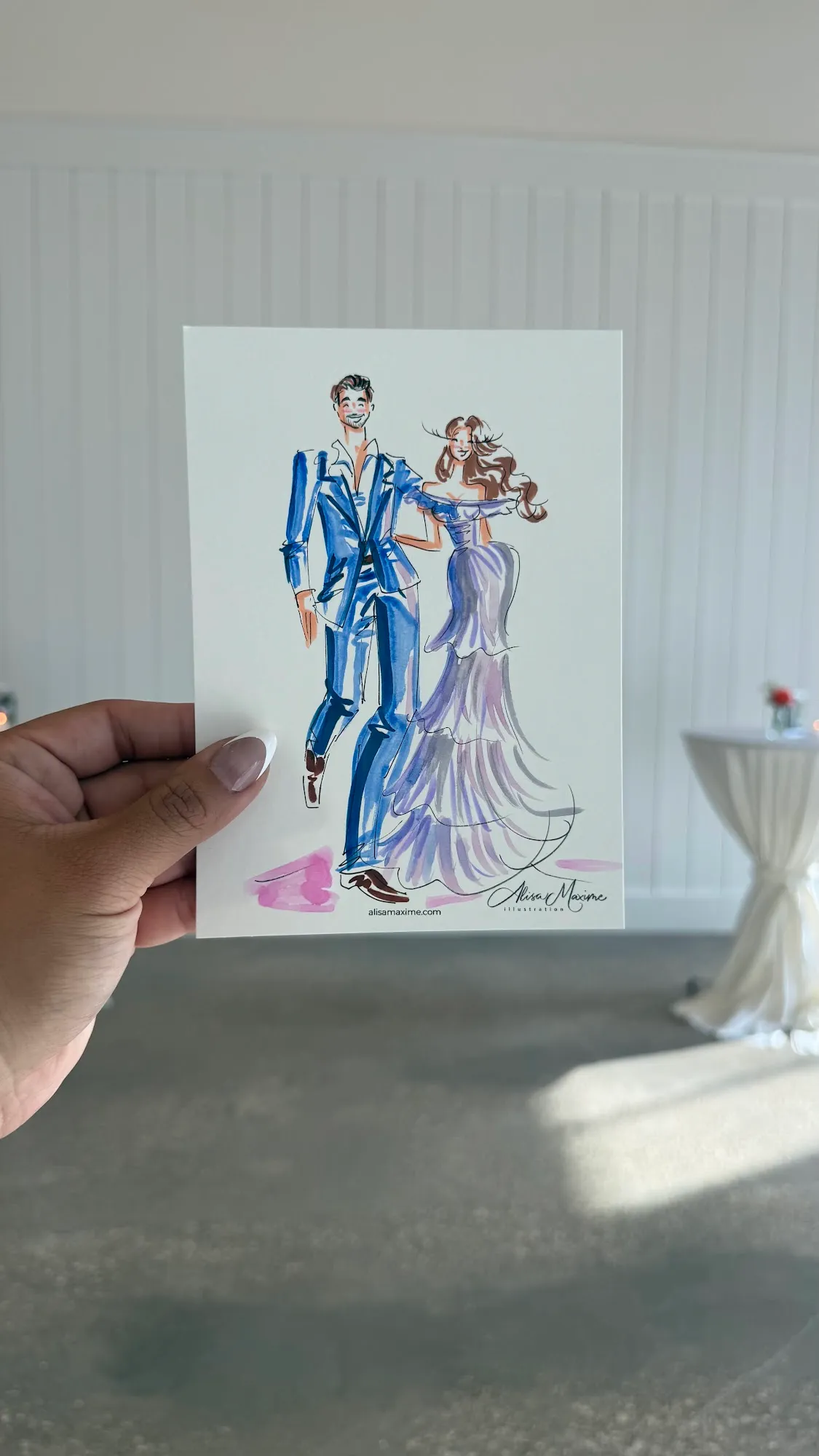 Live fashion sketch 3 from Wedding at The Blue Magnolia, Magnolia, Texas