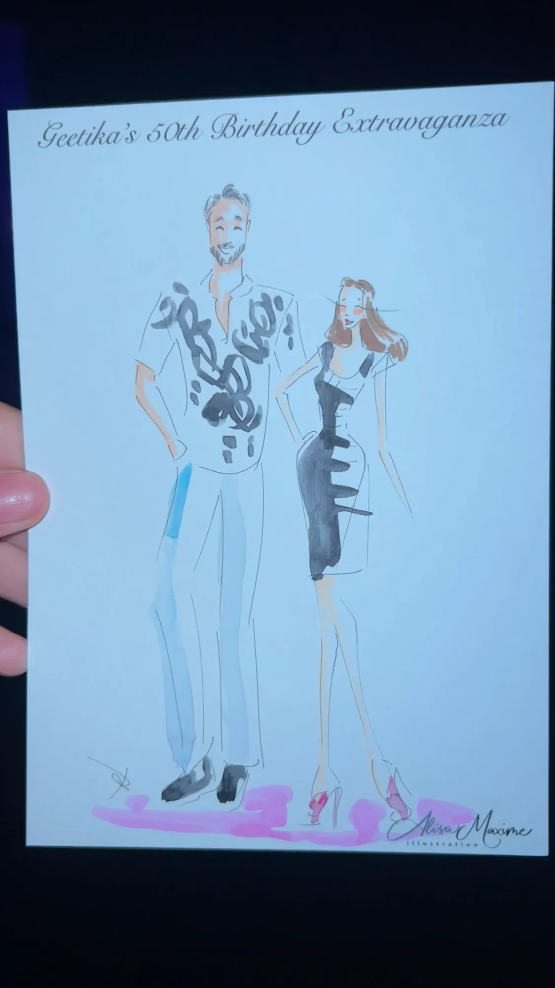 Live fashion sketch 15 from Birthday Celebration at Regine’s Lounge, Dallas