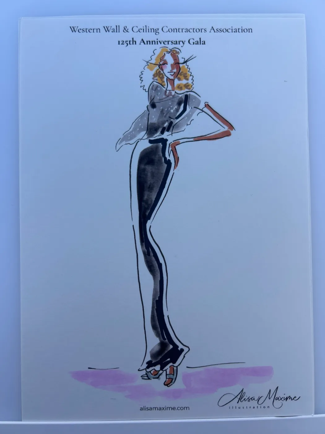 Live fashion sketch 15 from 125th Anniversary Gala at the Long Beach Convention Center