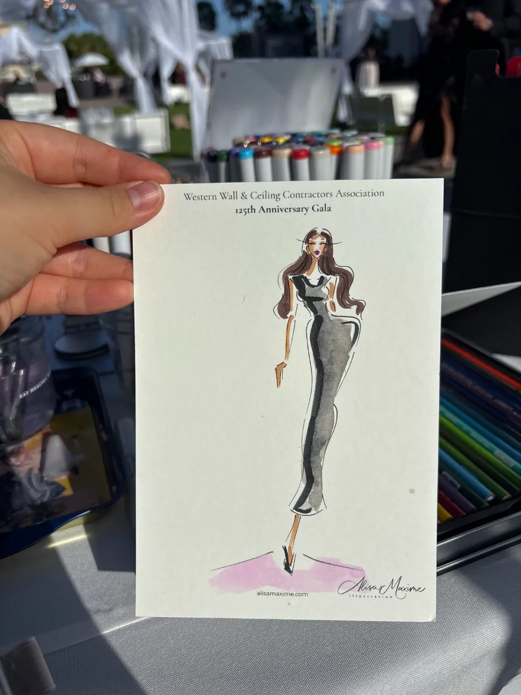Live fashion sketch 7 from 125th Anniversary Gala at the Long Beach Convention Center