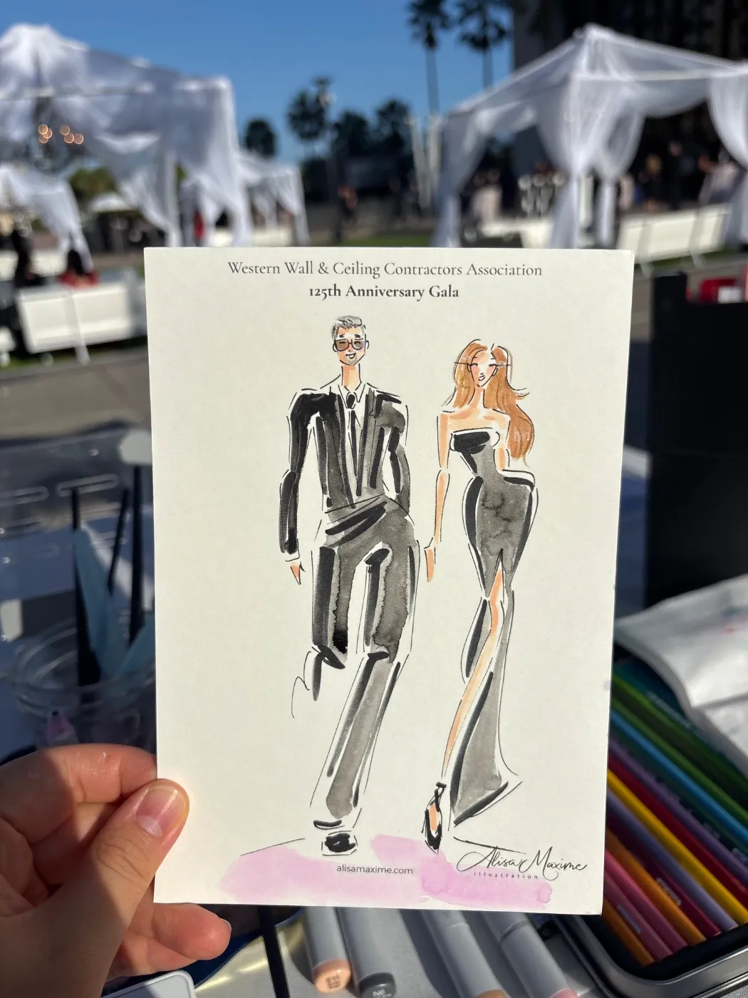 Live fashion sketch 11 from 125th Anniversary Gala at the Long Beach Convention Center