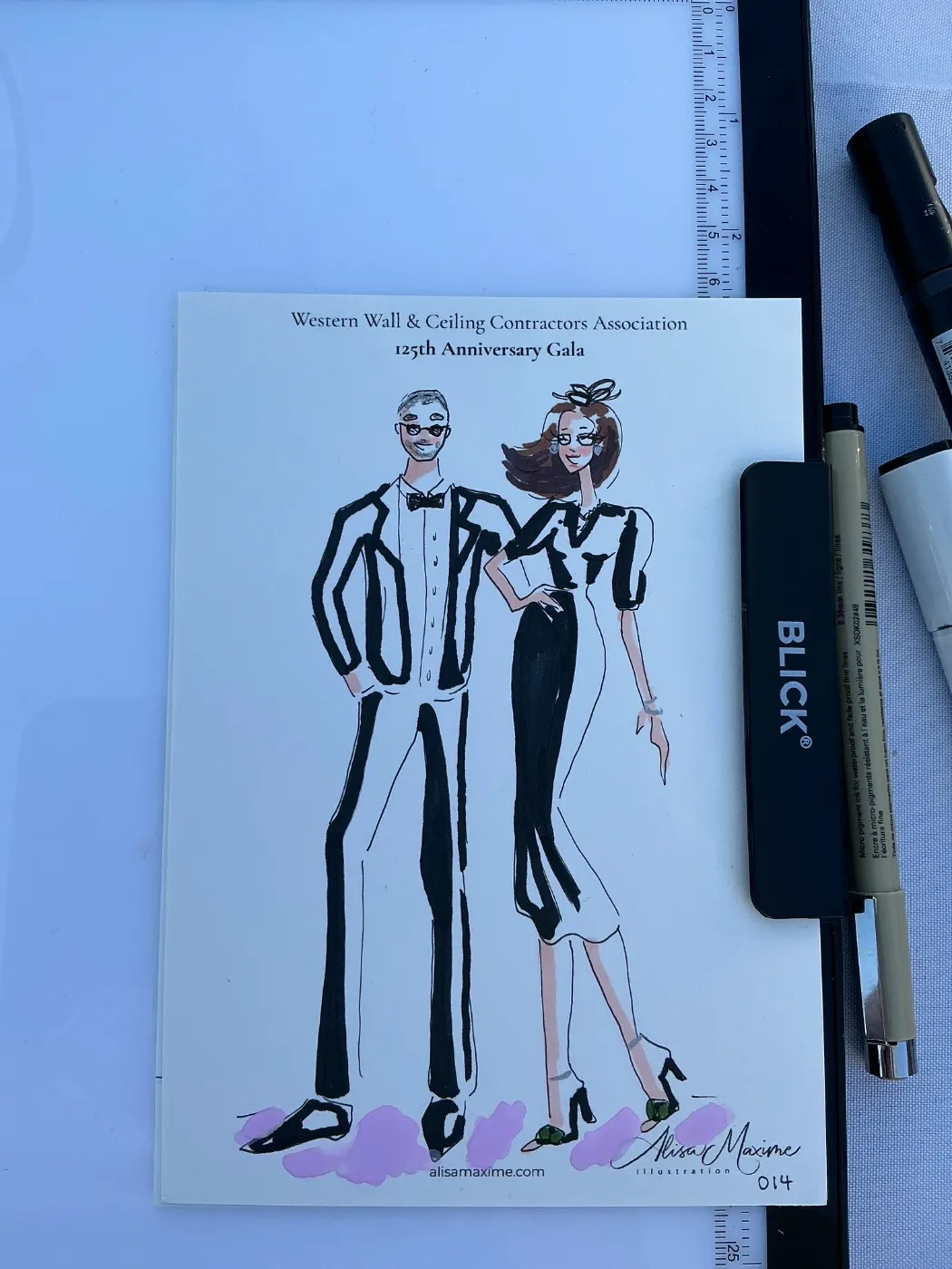 Live fashion sketch 14 from 125th Anniversary Gala at the Long Beach Convention Center