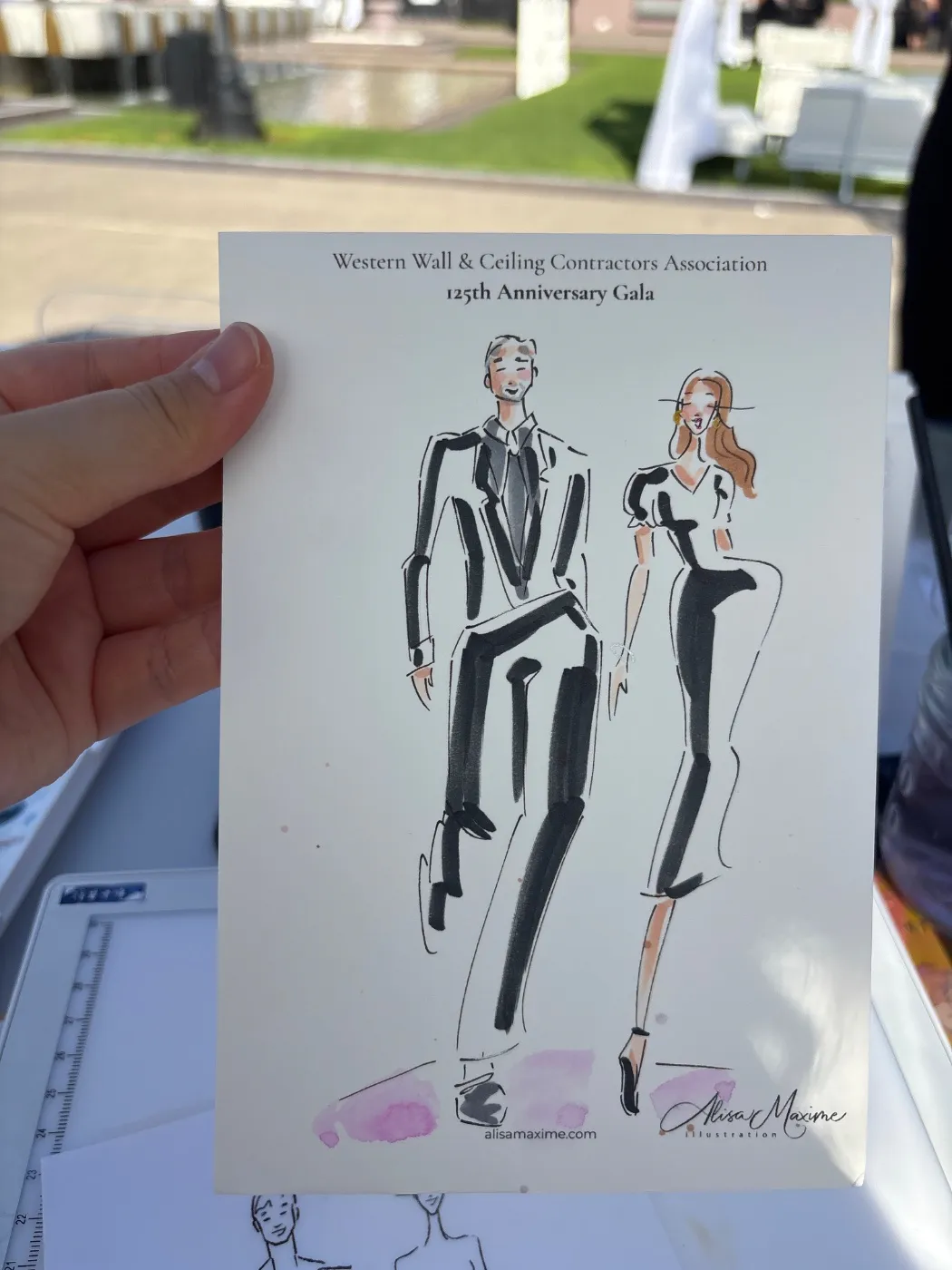 Live fashion sketch 2 from 125th Anniversary Gala at the Long Beach Convention Center