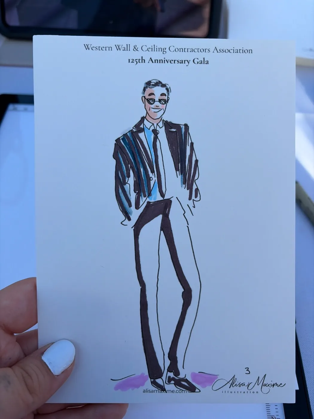 Live fashion sketch 4 from 125th Anniversary Gala at the Long Beach Convention Center