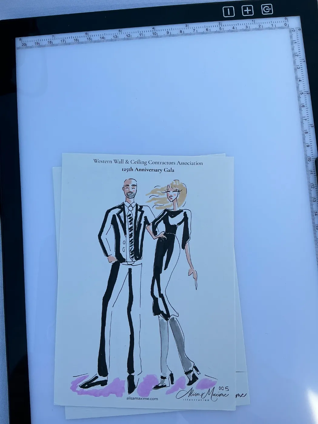 Live fashion sketch 6 from 125th Anniversary Gala at the Long Beach Convention Center