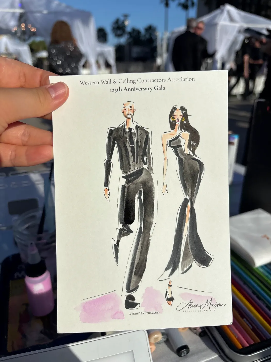 Live fashion sketch 13 from 125th Anniversary Gala at the Long Beach Convention Center