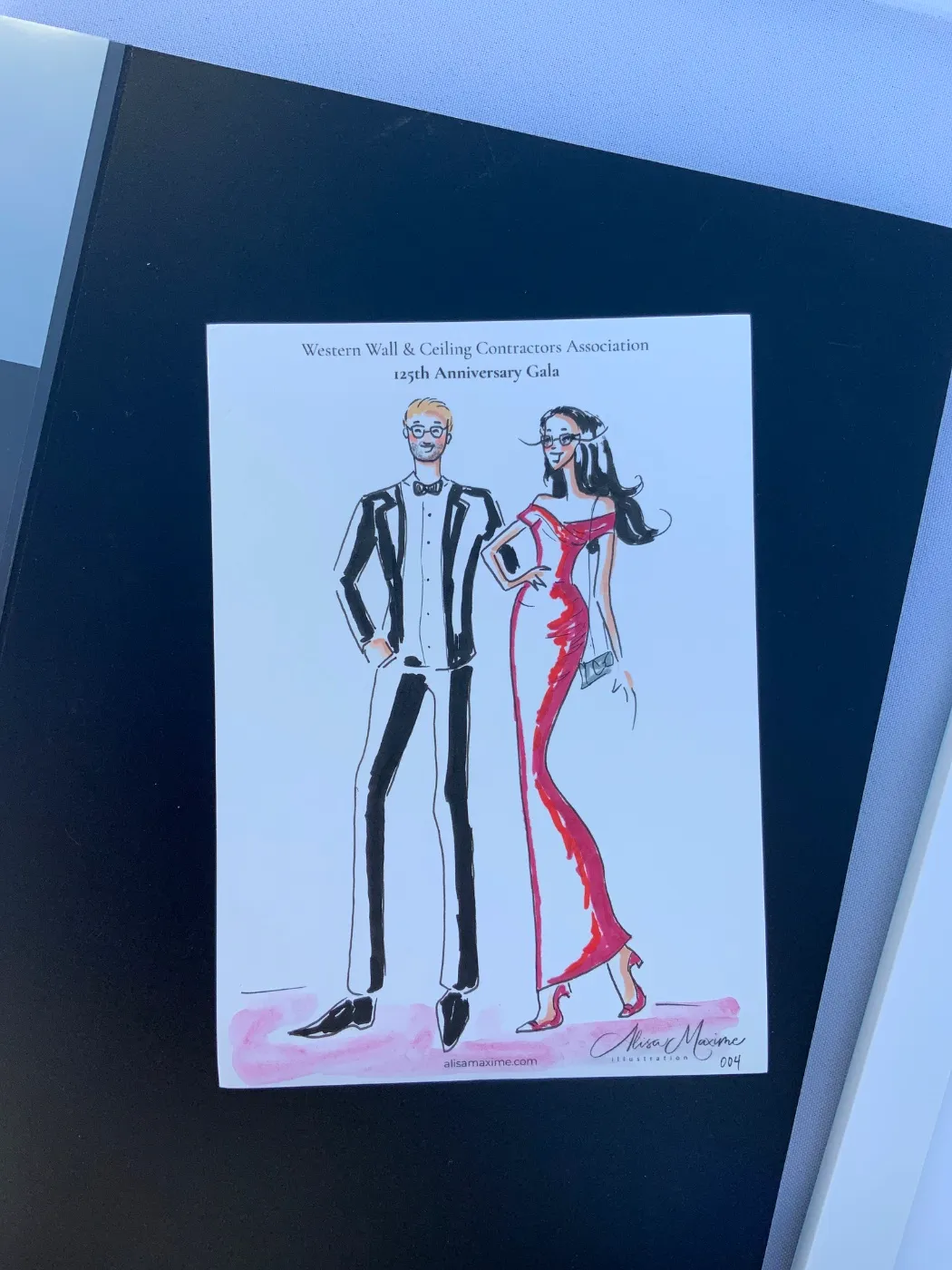 Live fashion sketch 5 from 125th Anniversary Gala at the Long Beach Convention Center
