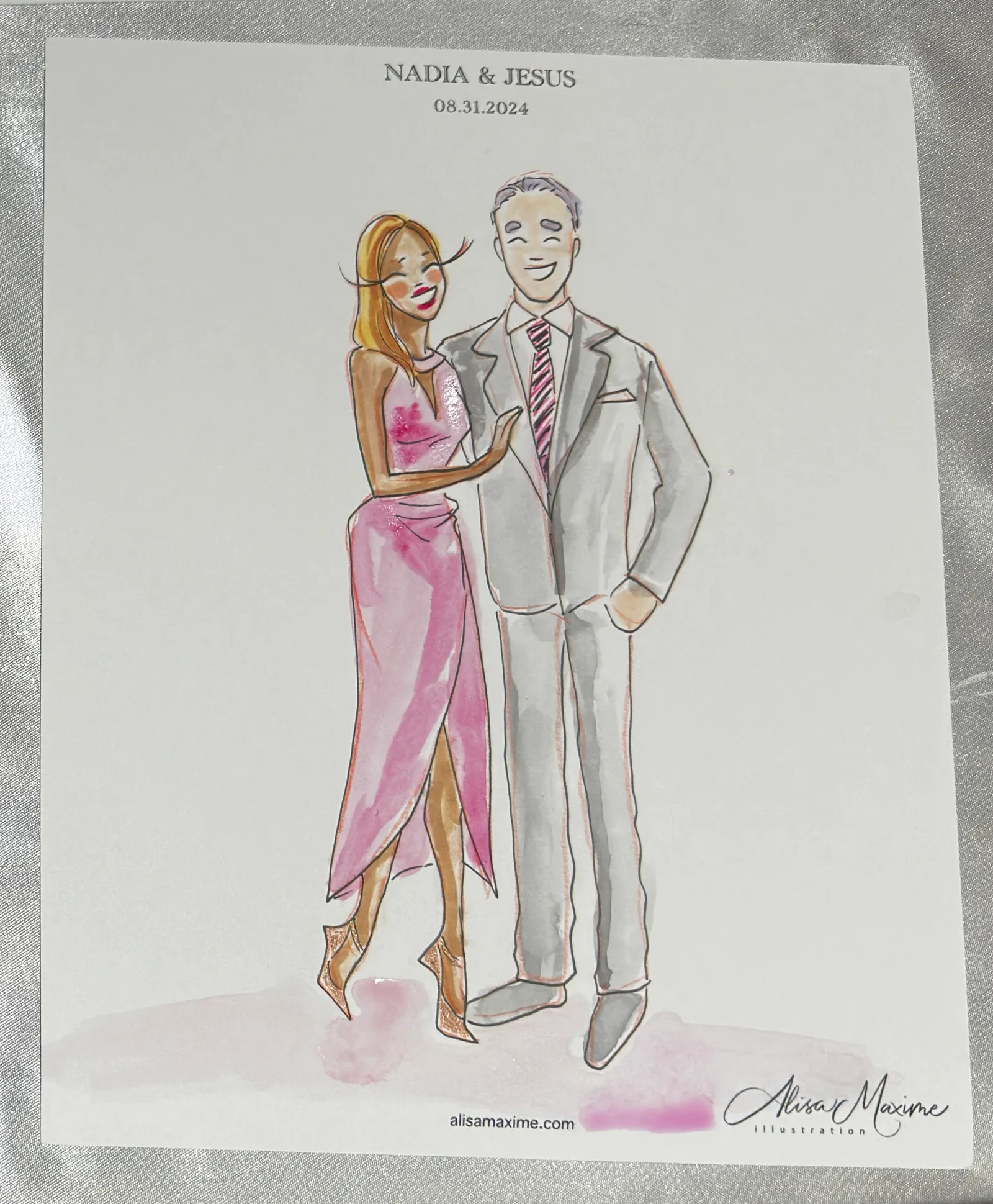 Live sketch from Wedding Celebration at Laredo Country Club
