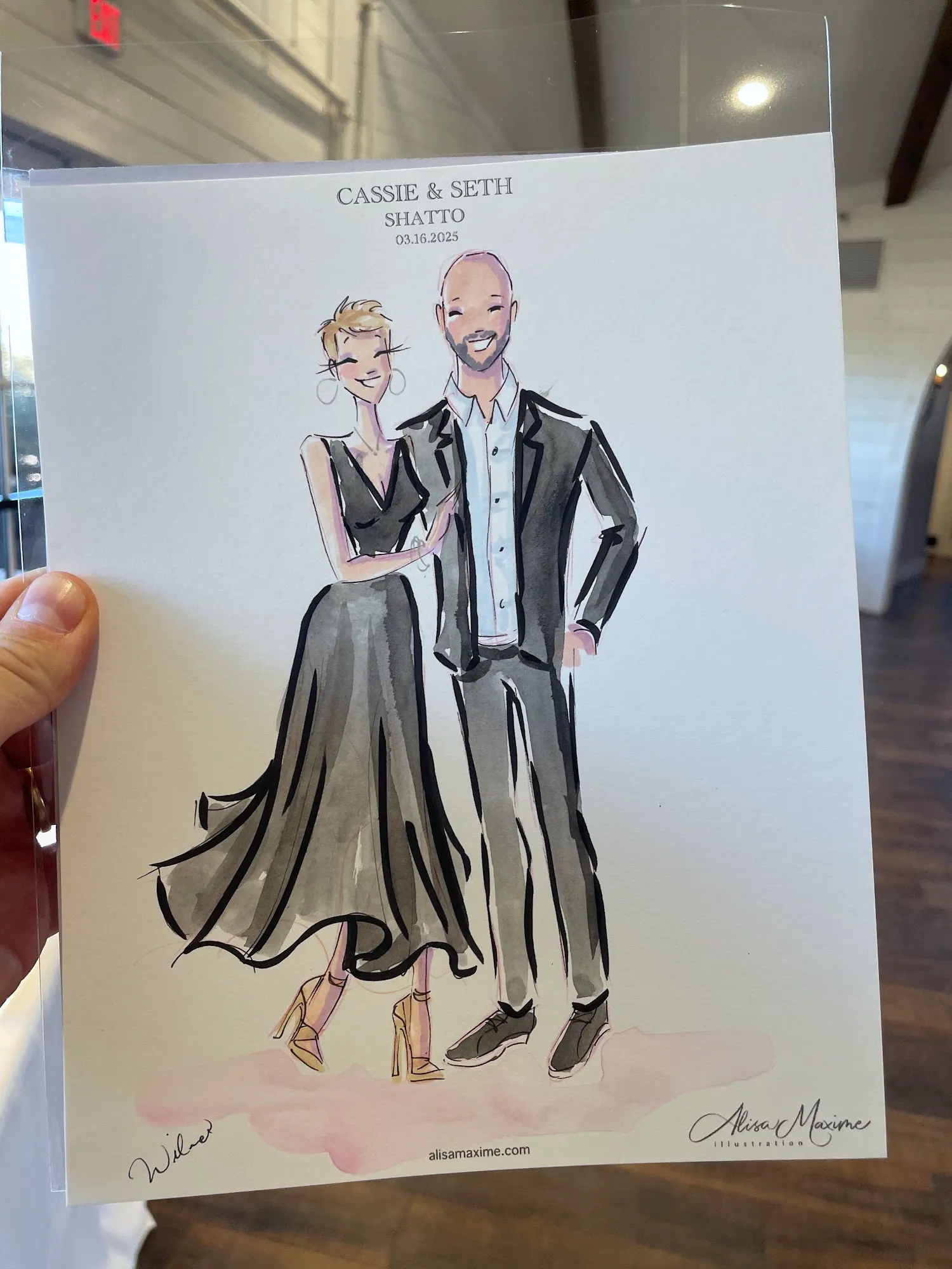 Live fashion sketch 2 from Wedding Celebration at HighPointe Estate, Liberty Hill
