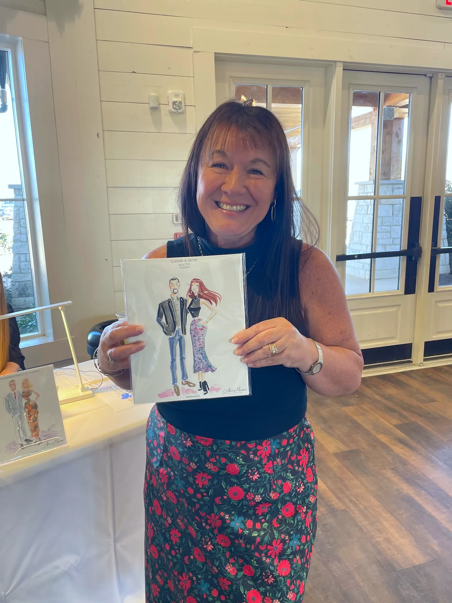 Live fashion sketch 4 from Wedding Celebration at HighPointe Estate, Liberty Hill