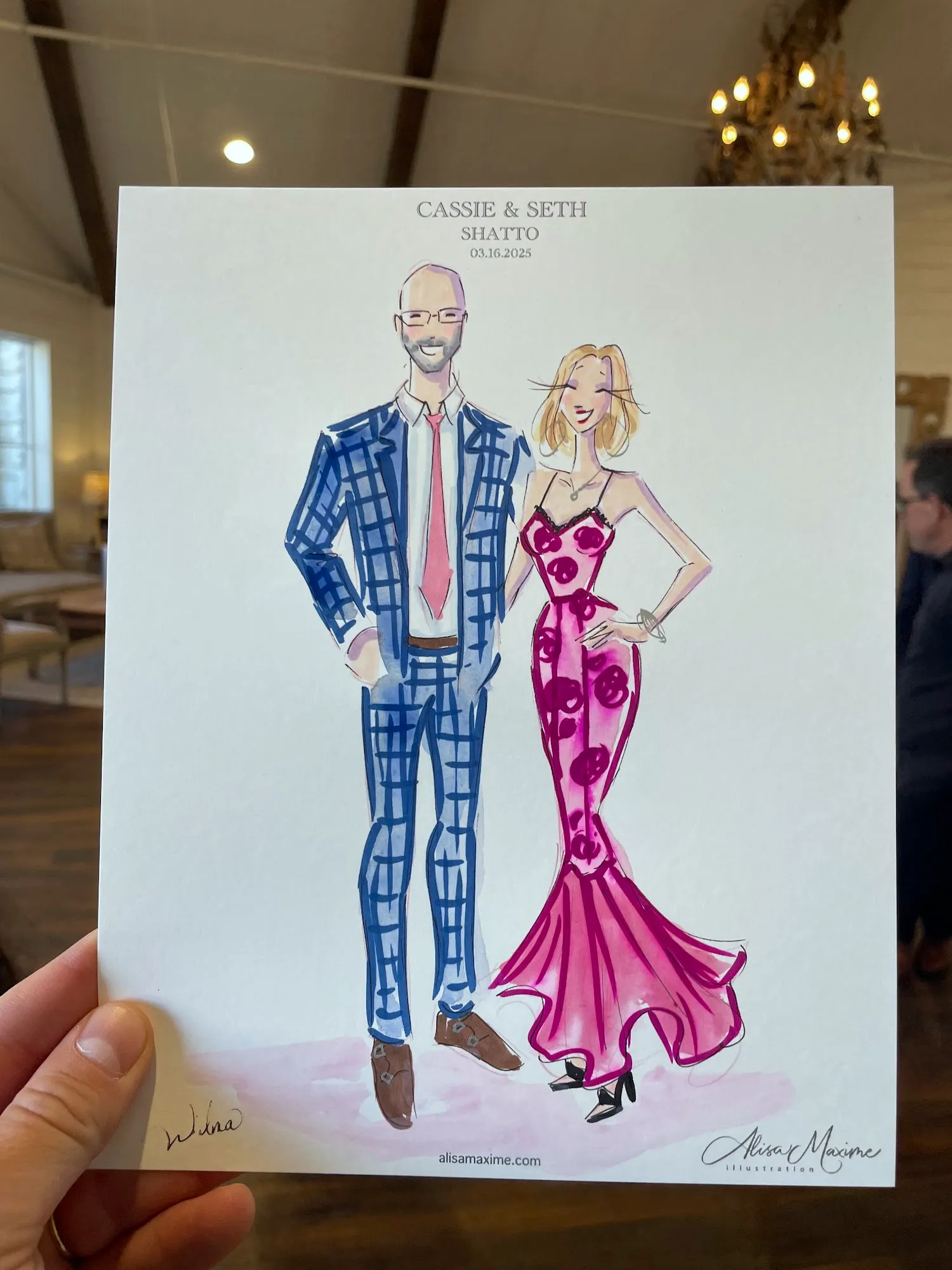 Live sketch from Wedding Celebration at HighPointe Estate, Liberty Hill