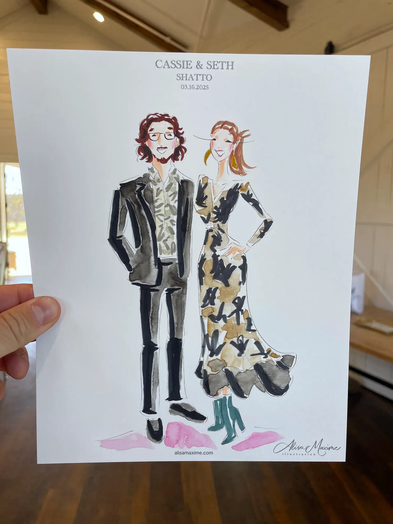 Live fashion sketch 13 from Wedding Celebration at HighPointe Estate, Liberty Hill