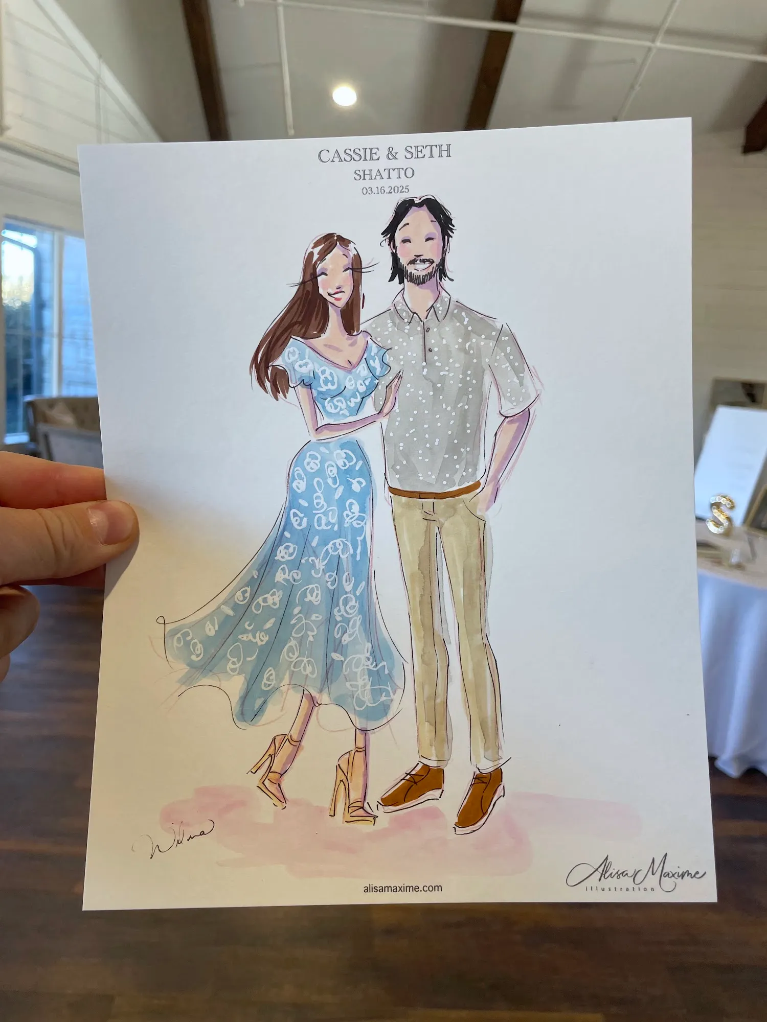 Live fashion sketch 7 from Wedding Celebration at HighPointe Estate, Liberty Hill