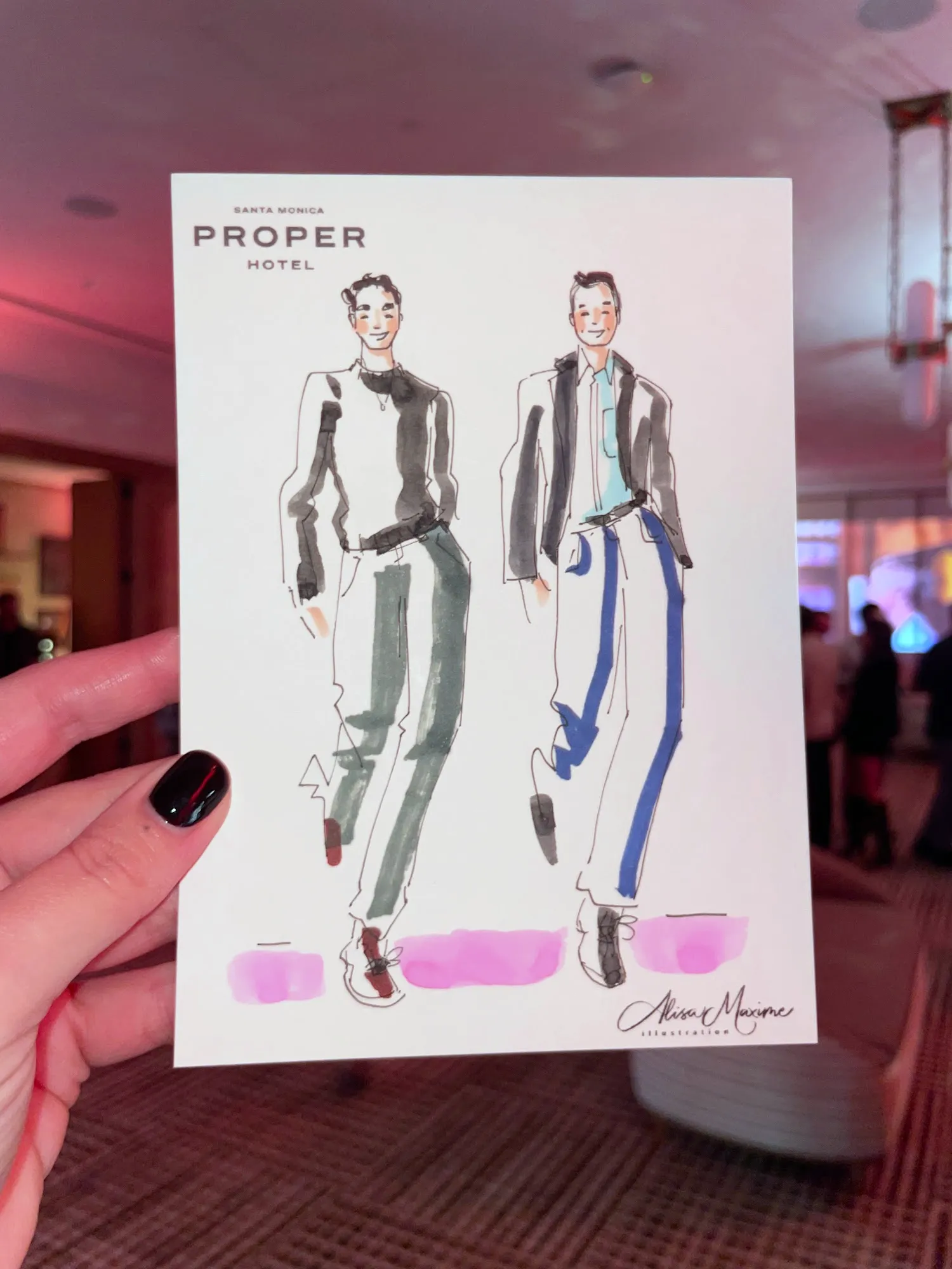Live fashion sketch 5 from New Year's Eve Celebration in Santa Monica