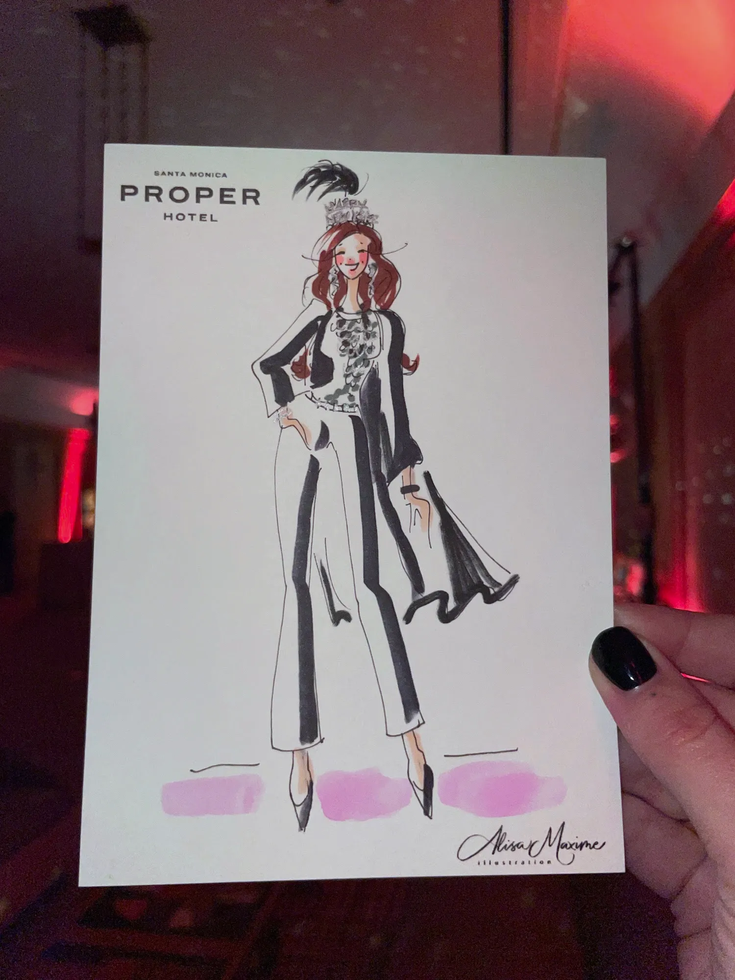 Live fashion sketch 3 from New Year's Eve Celebration in Santa Monica